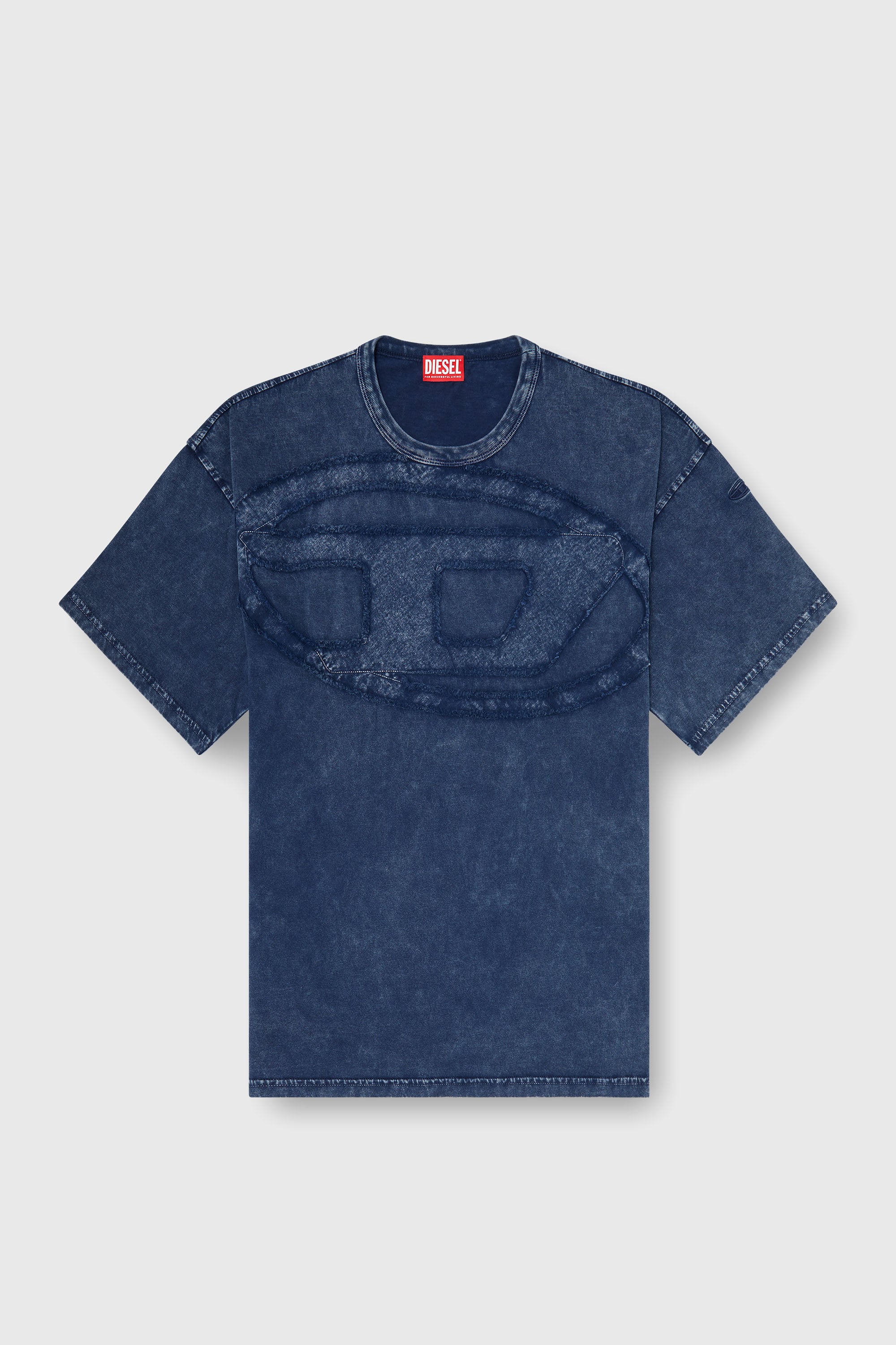 Diesel - T-BOXT-DEN, Herren Lockeres Baumwoll-T-Shirt mit Oval-D-Applikation in Mittelblau - 2