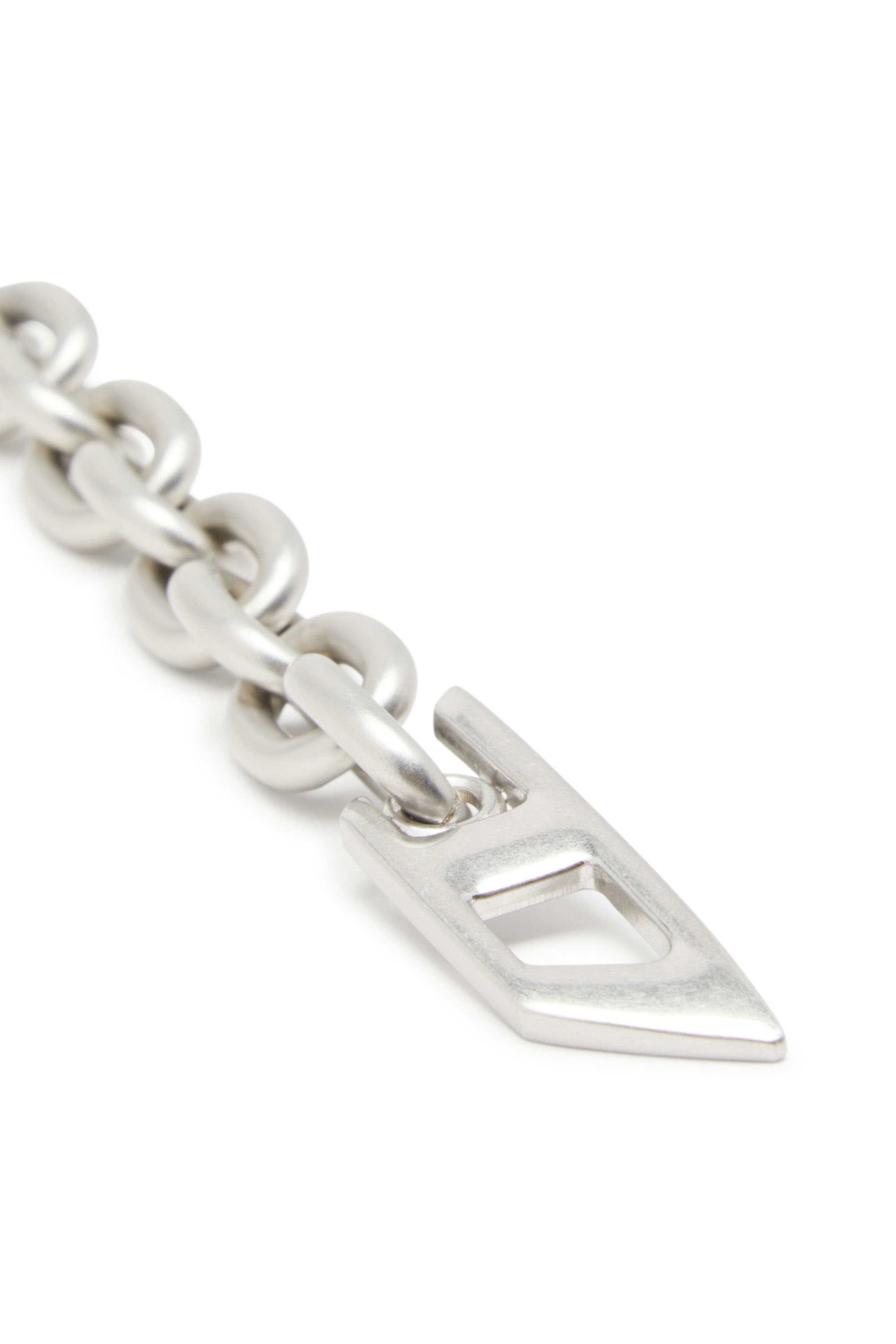 Diesel - B-CHARM CHAIN, Damen 1cm Kettengürtel mit Logo-Anhänger aus Strass in Silber - 3