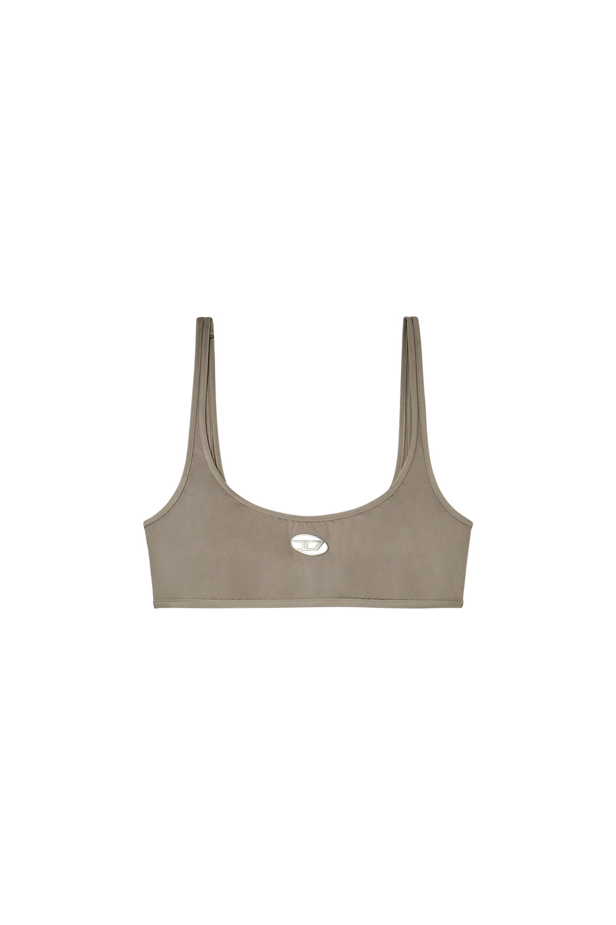 Diesel - KELSI-UTLT, Bralette en microfibre avec logo découpé Femme in Marron - 4