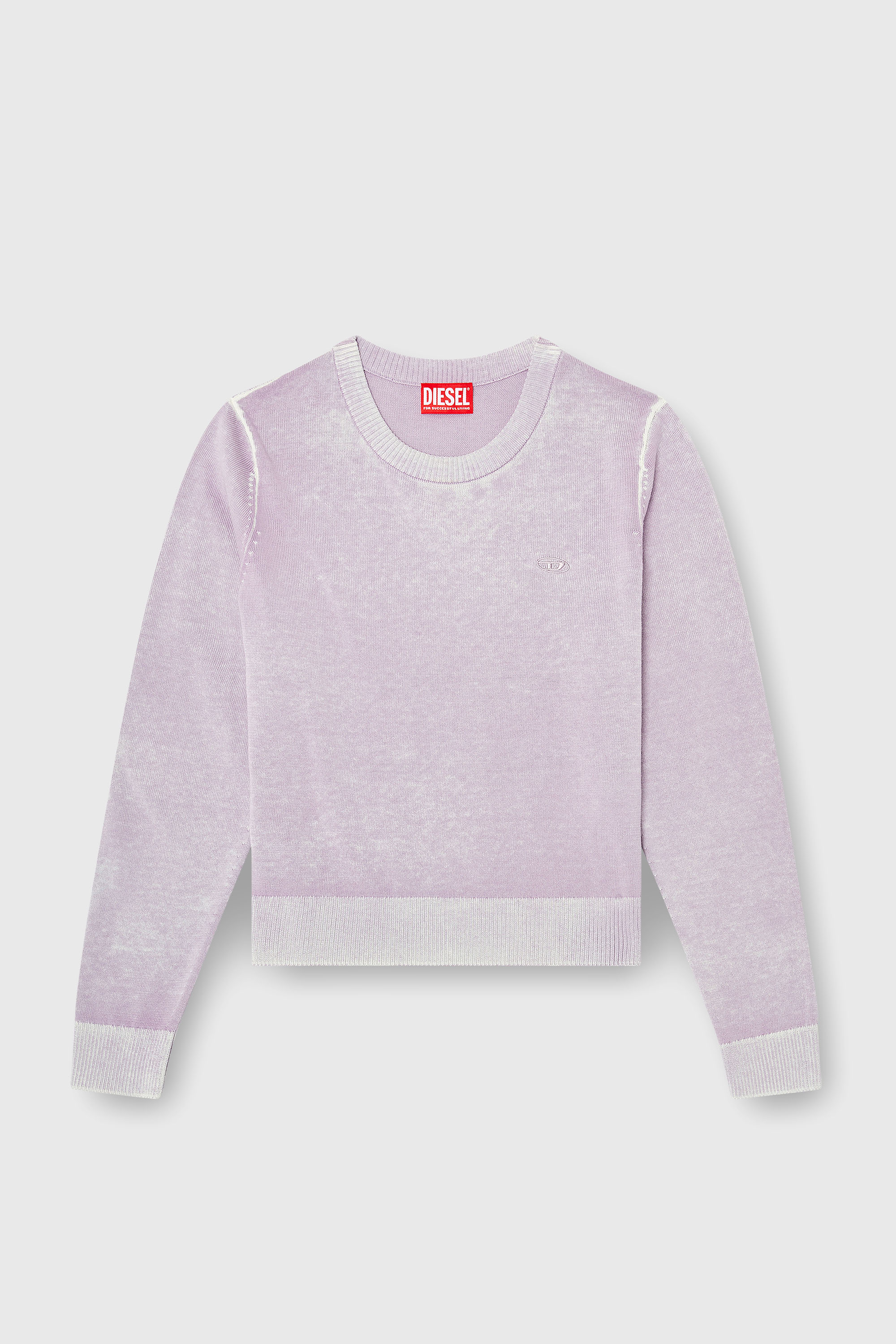 Diesel - M-LOVRE, Pull avec impression invers&eacute;e d&eacute;lav&eacute;e Femme in Violet - 2