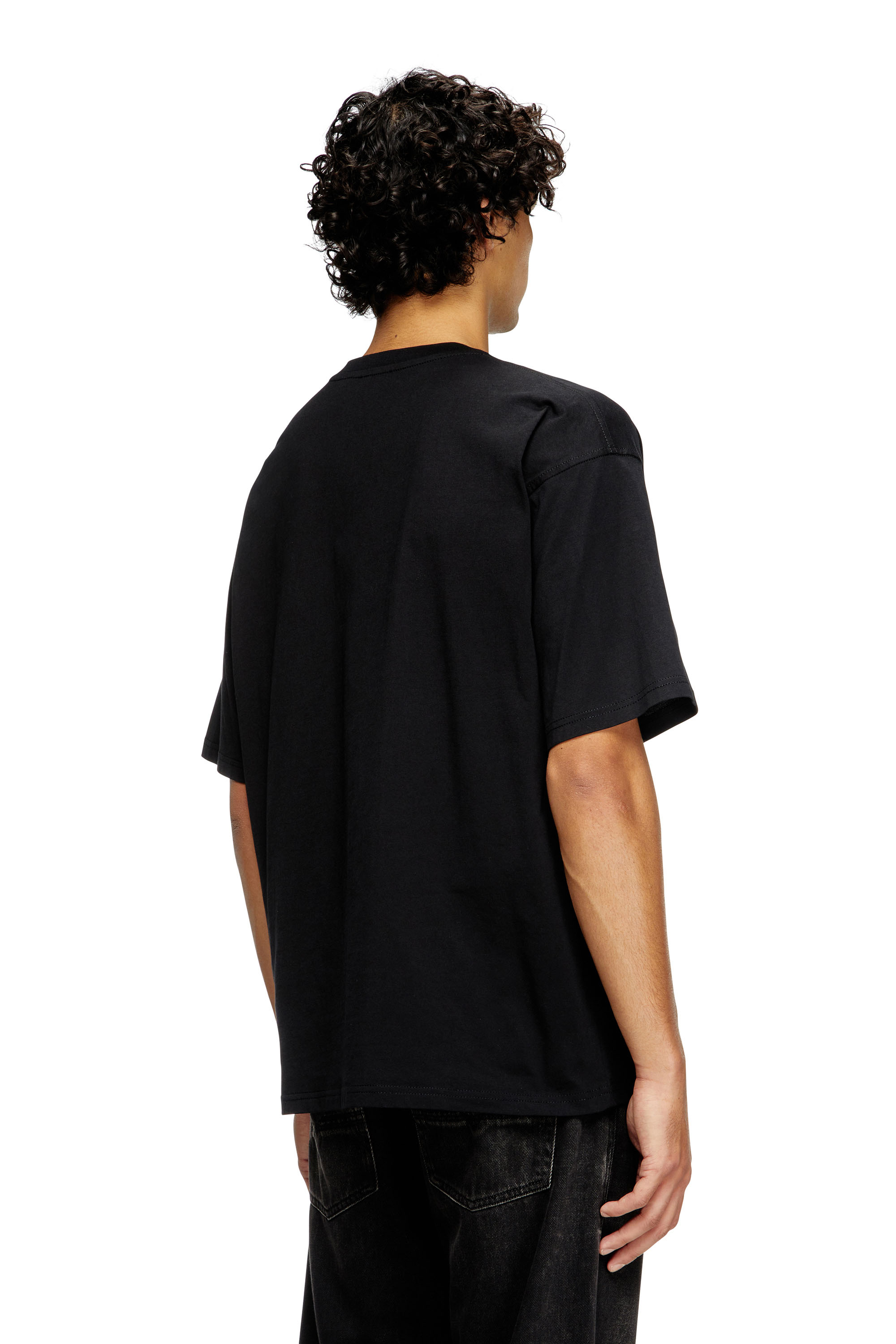 Diesel - T-BOXT-DIV, T-shirt avec empiècement Diesel Homme in Noir - 4