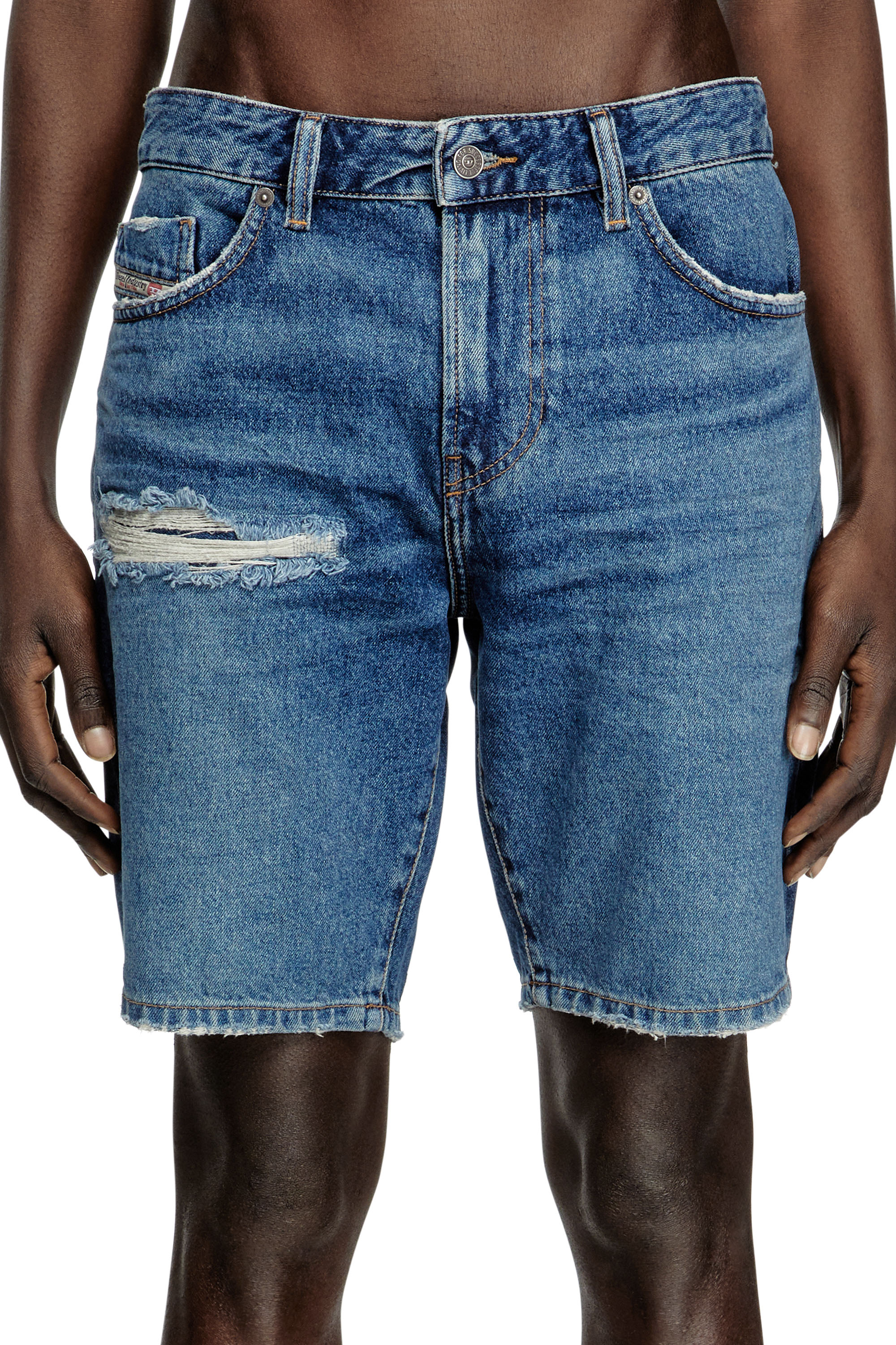 D-FIN, Bleu moyen Diesel - D-FIN, Short slim en denim Homme in Bleu - 5