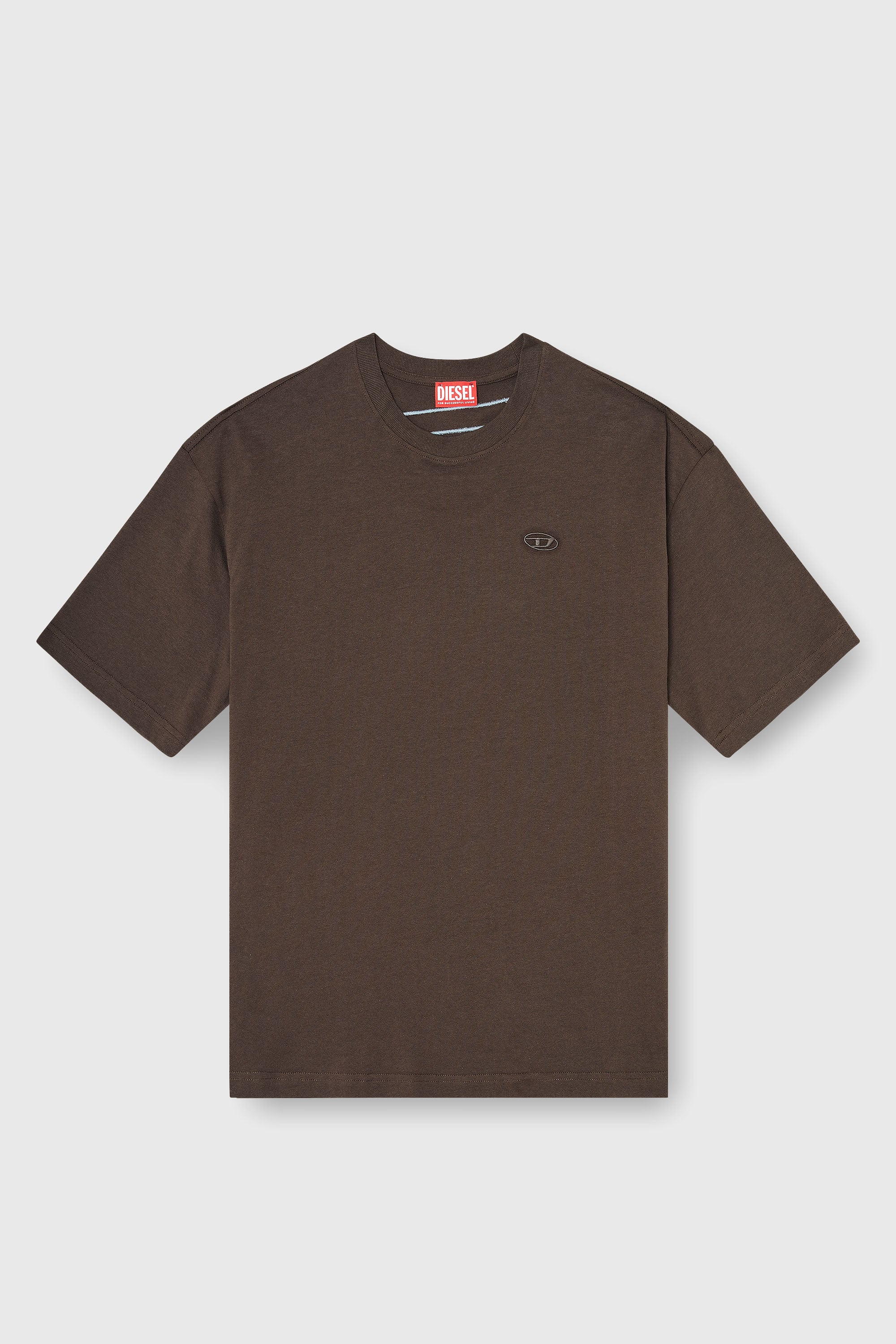 Diesel - T-BOGGY-MEGOVAL-D, Herren T-Shirt mit gro&szlig;er Oval D-Stickerei in Braun - 2