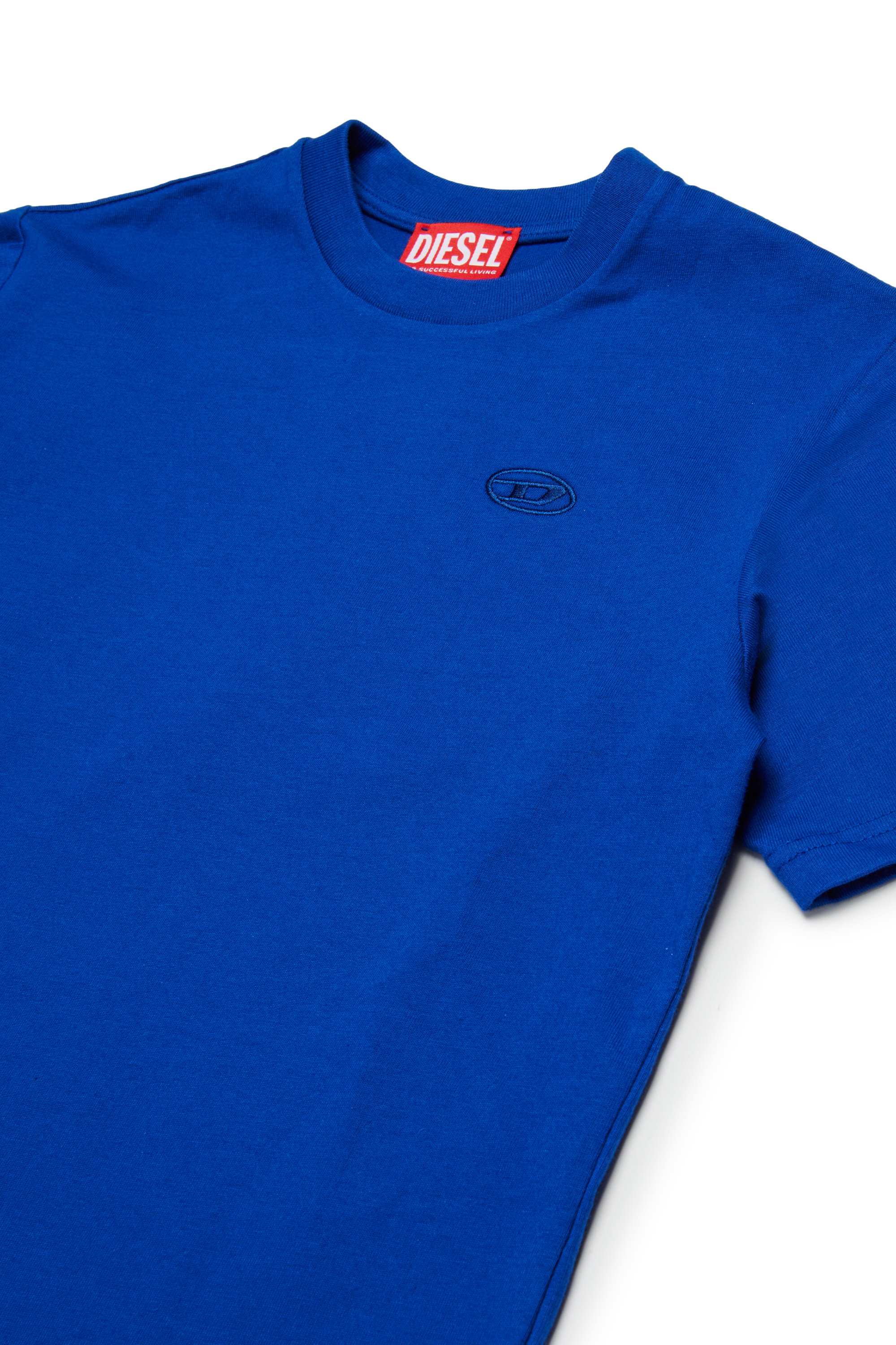 Diesel - TBOGGYMEGOVALD OVER, T-shirt avec mega broderie Oval D Homme in Bleu - 3