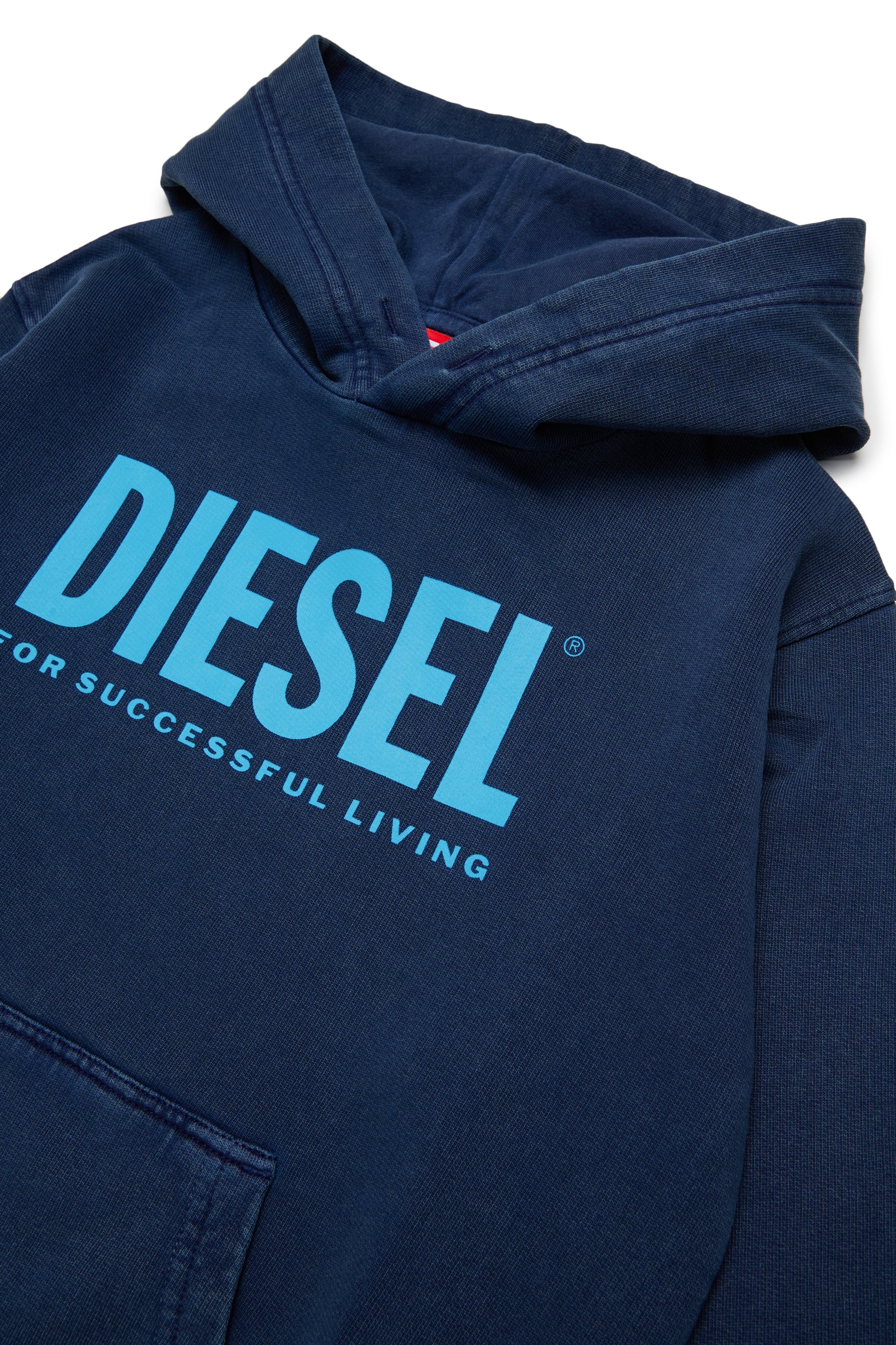 Diesel - STISEL OVER, Hoodie con maxi stampa logo Uomo in Blu - 3