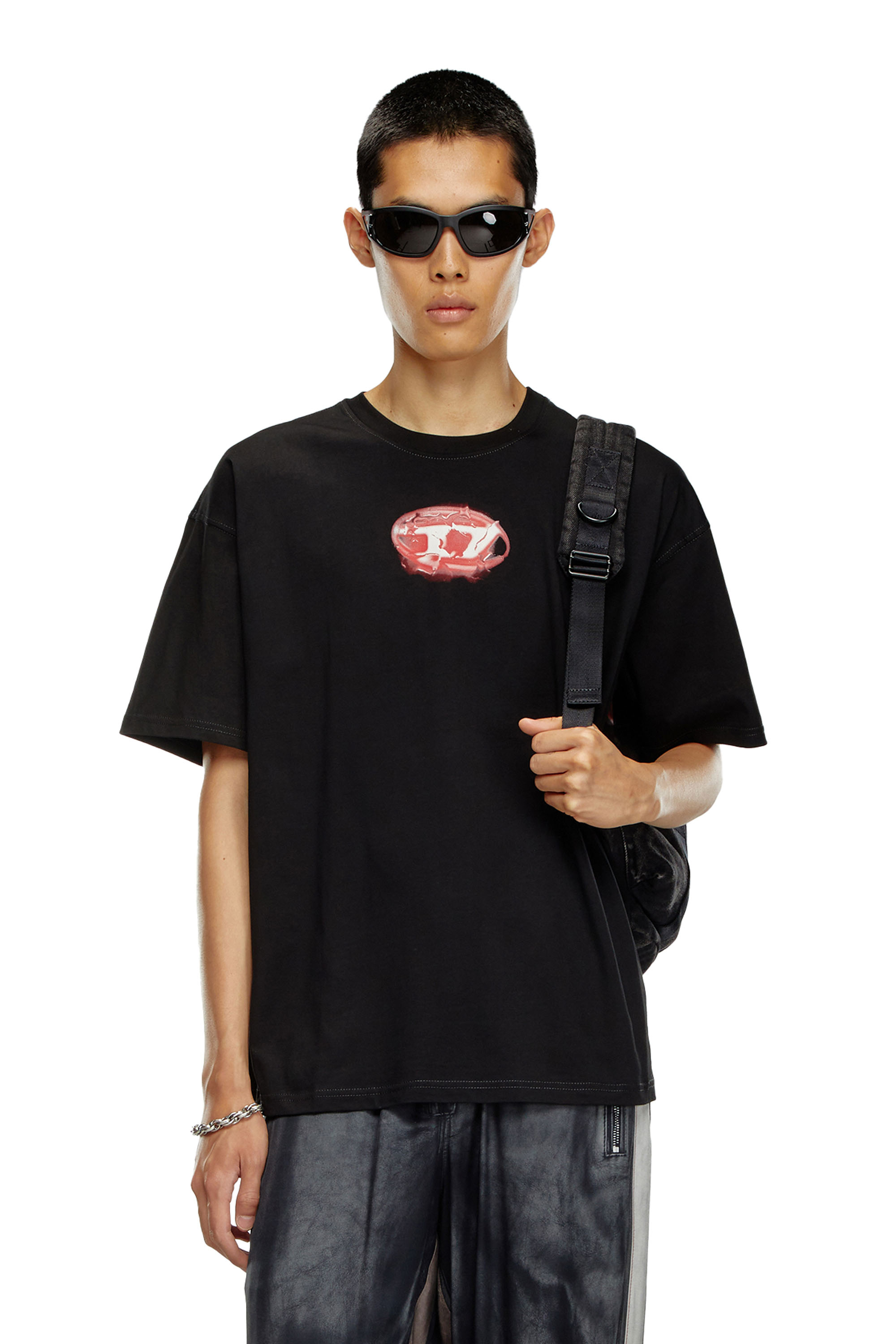 Diesel - T-BOXT-K3, Homme T-shirt avec logo effet lumineux in Noir - Image 1