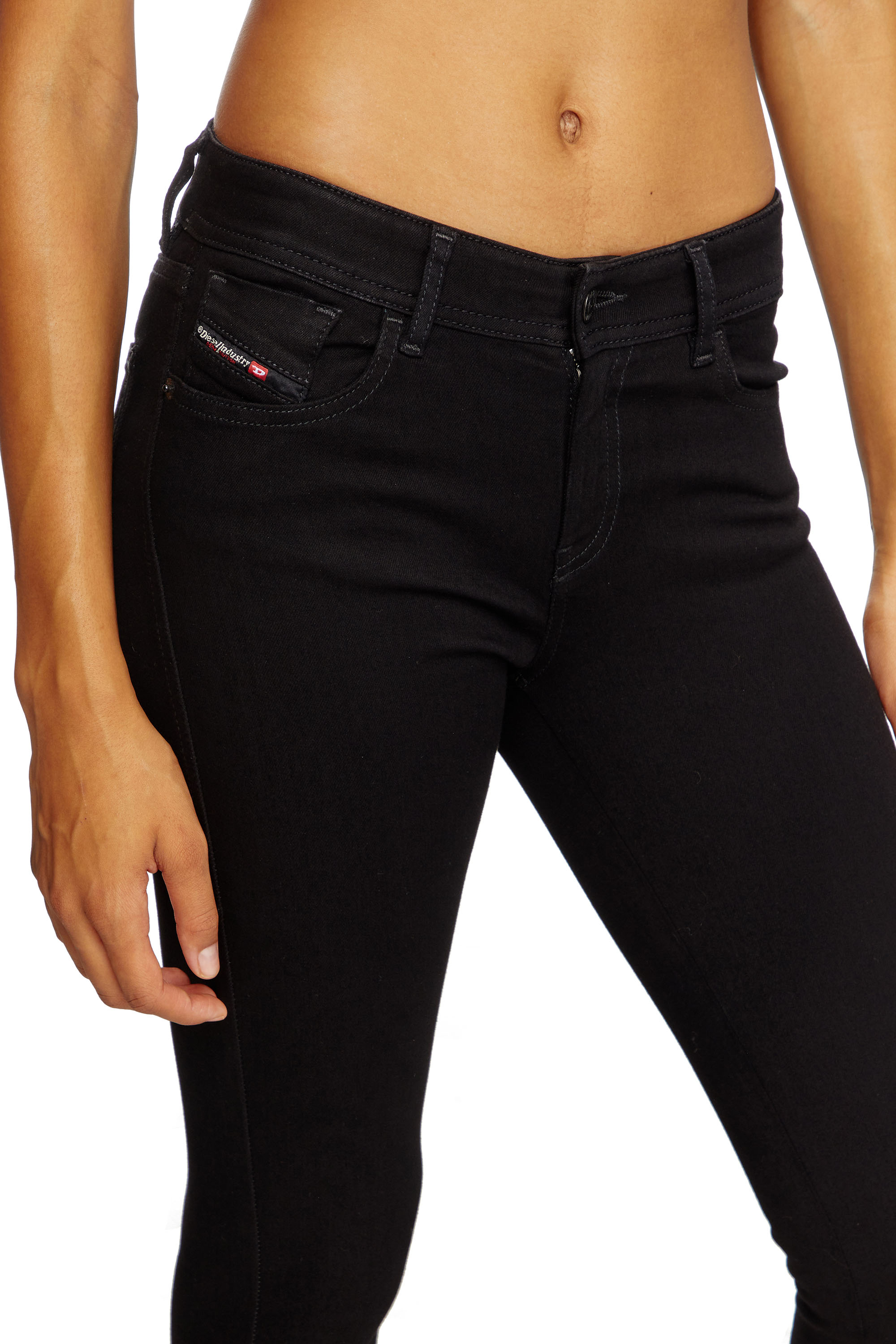 Diesel - Skinny Jeans 2017 Slandy 069EF Donna, Nero/Grigio scuro - Image 4