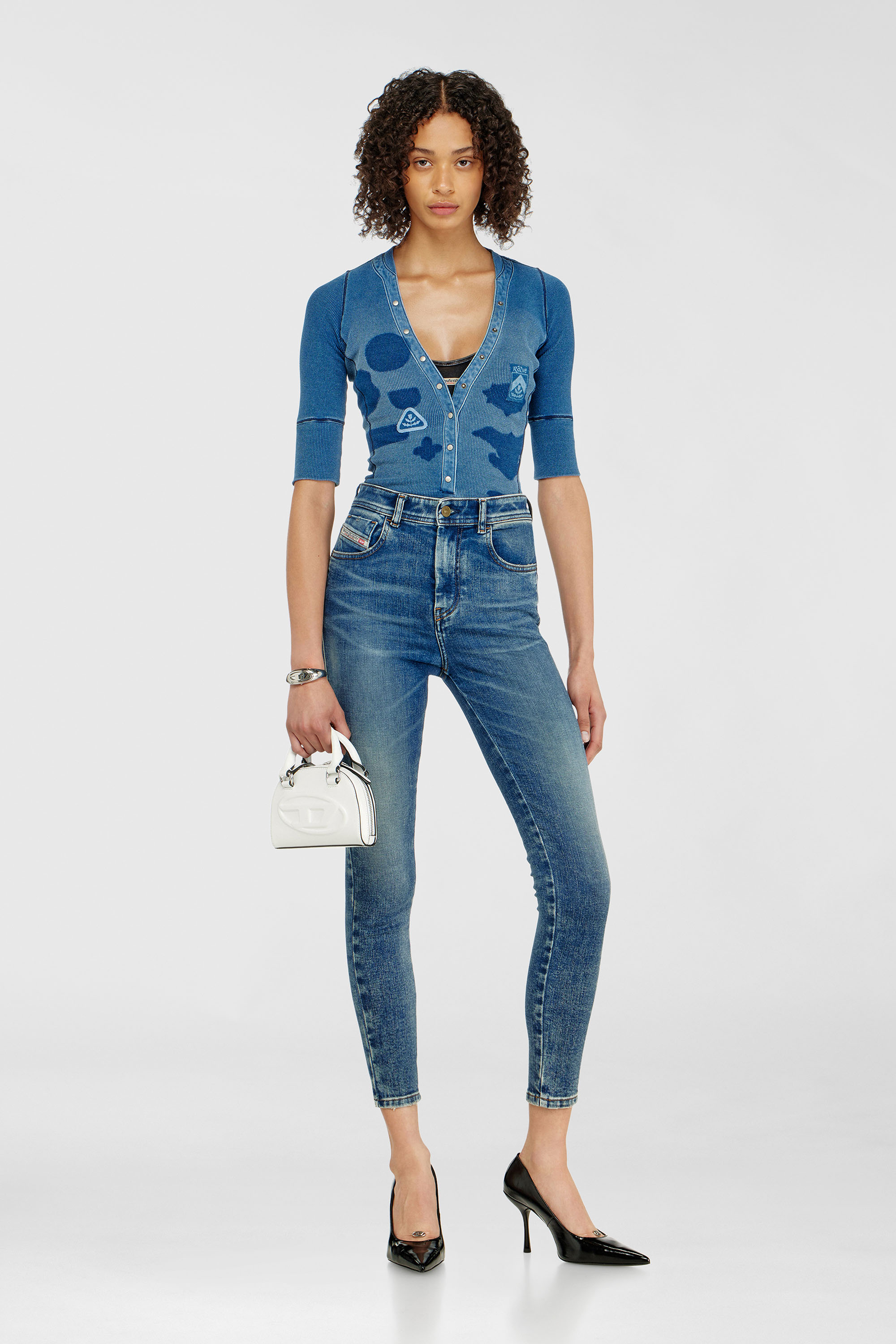 Diesel - Skinny Jeans 1984 Slandy-High 09P72 Femme, Bleu moyen - Image 1