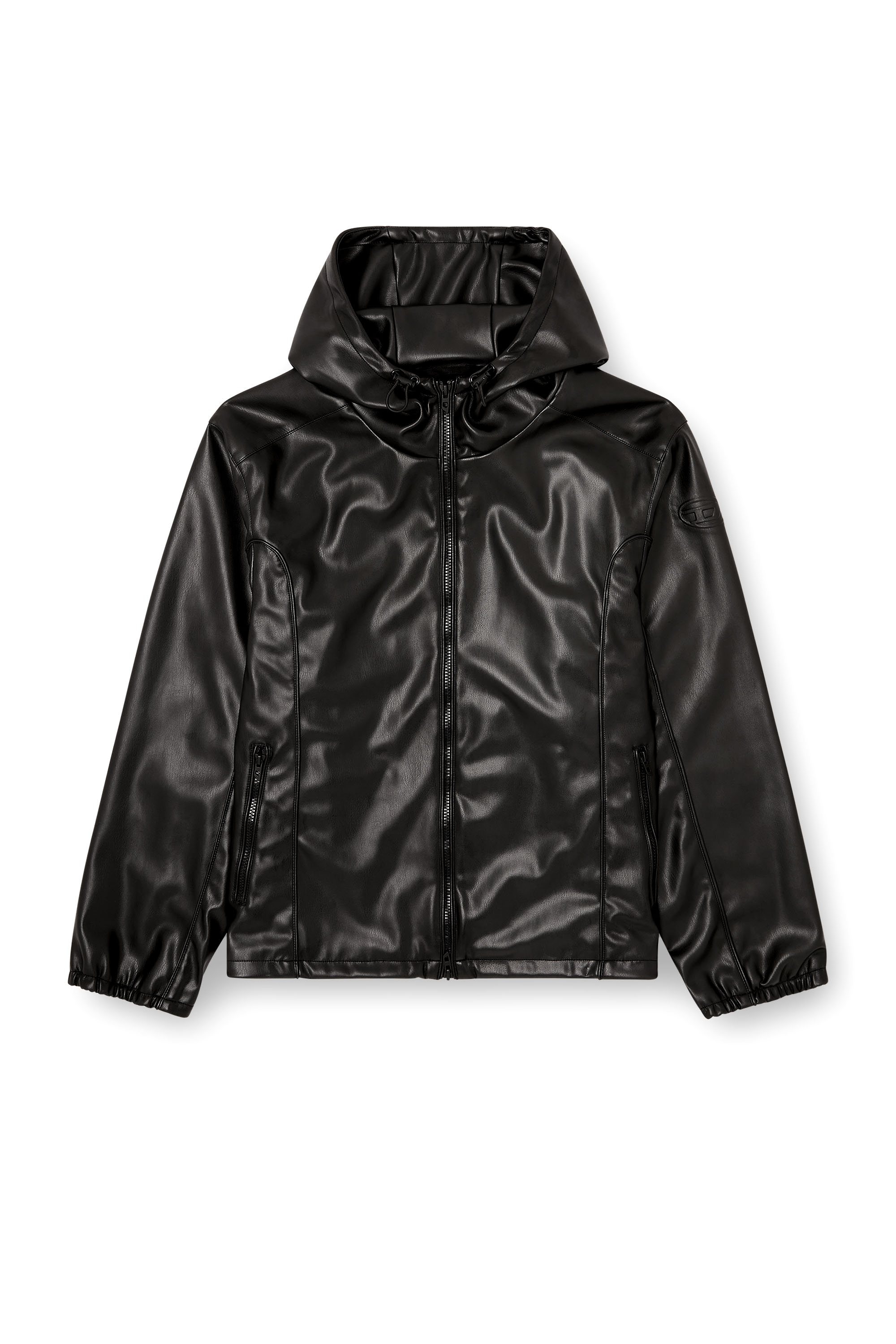 Diesel - J-HIVES-PGBX, Coupe-vent à capuche en tissu enduit Homme in Noir - 3