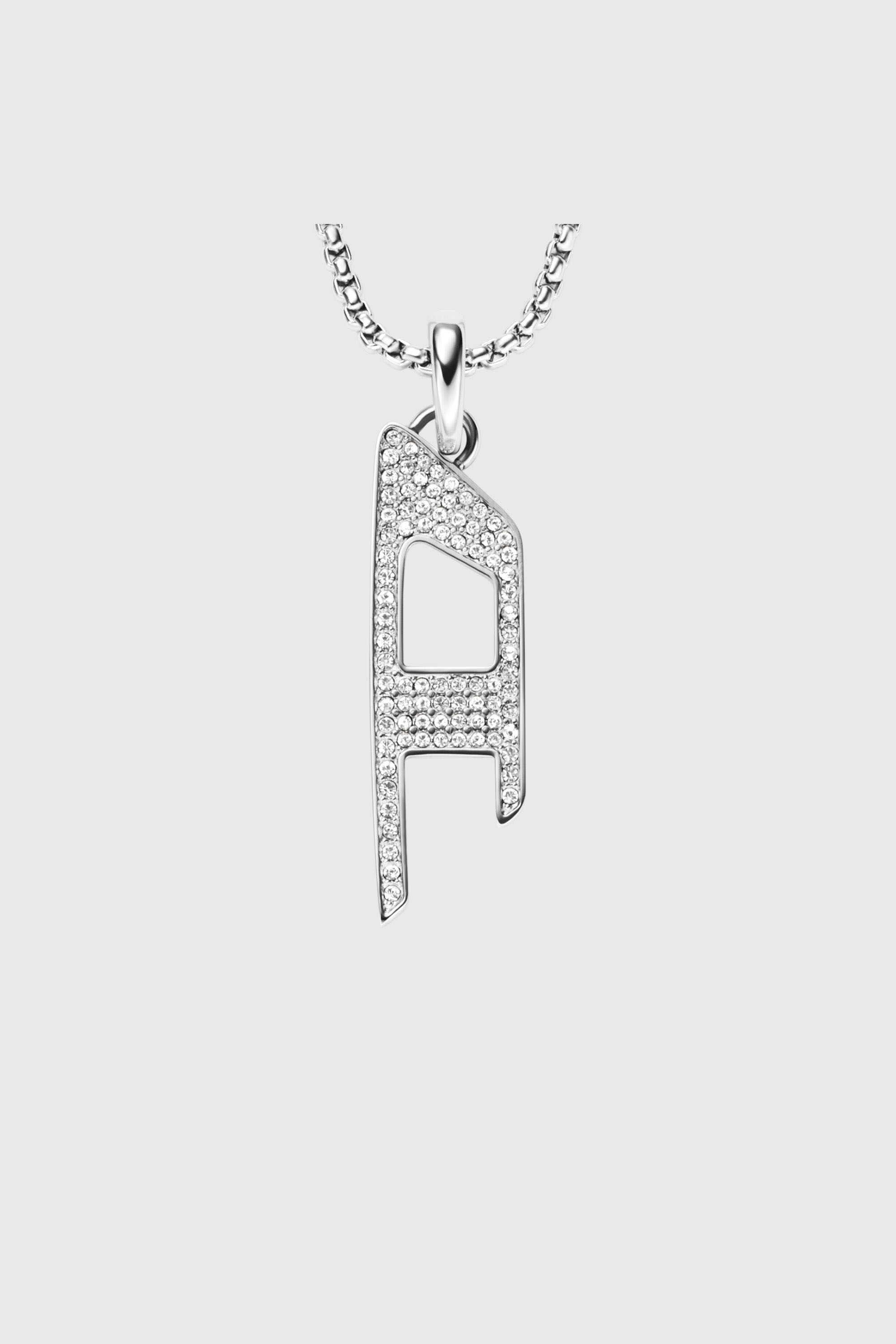 Diesel - DX1624040 JEWELLERY, Collier avec pendentif scintillant en acier inoxydable Mixte in Gris argent&eacute; - 2