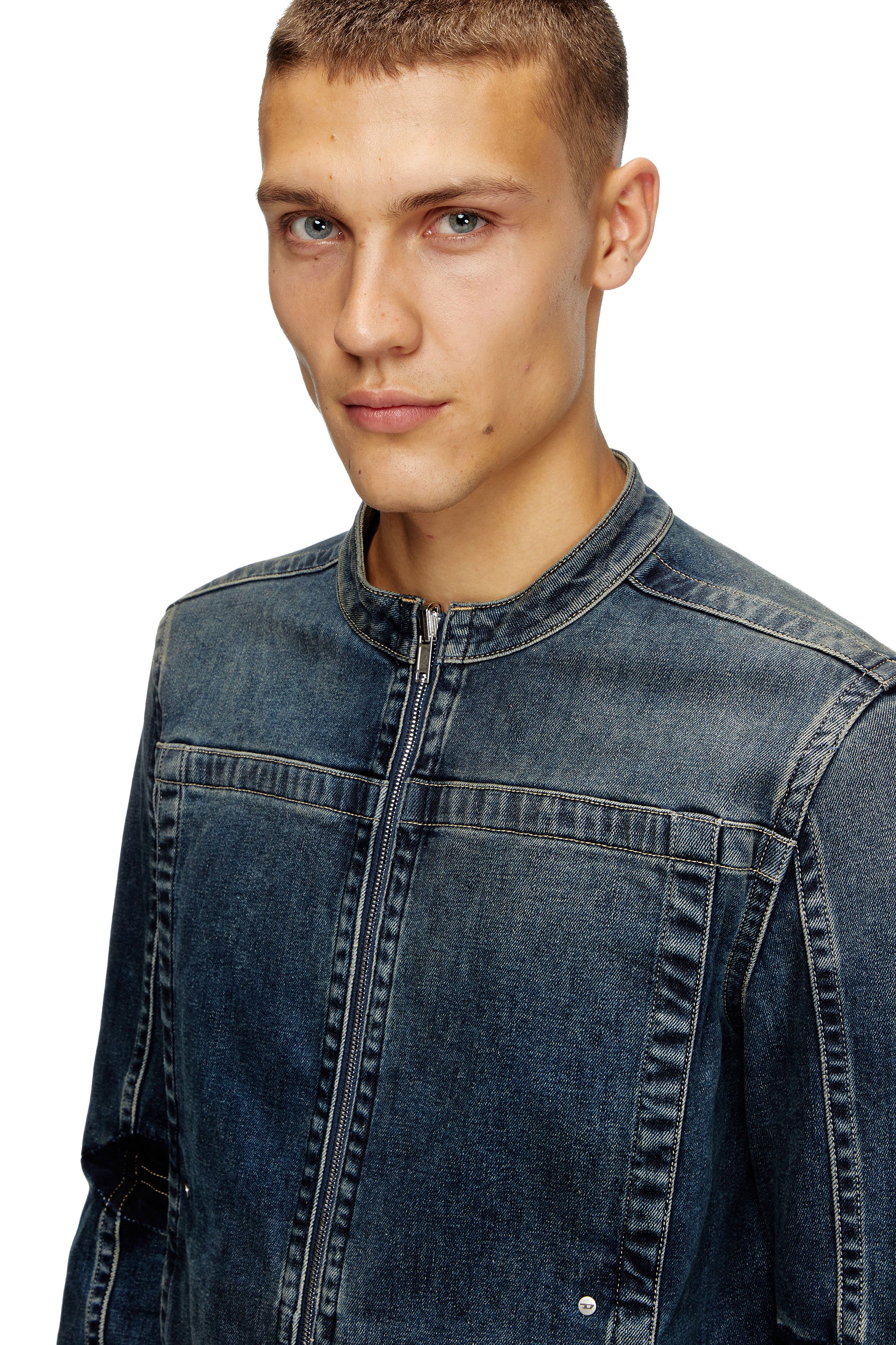 Diesel - D-GLORY-RE, Veste biker en denim Rehab Homme in Bleu - 6