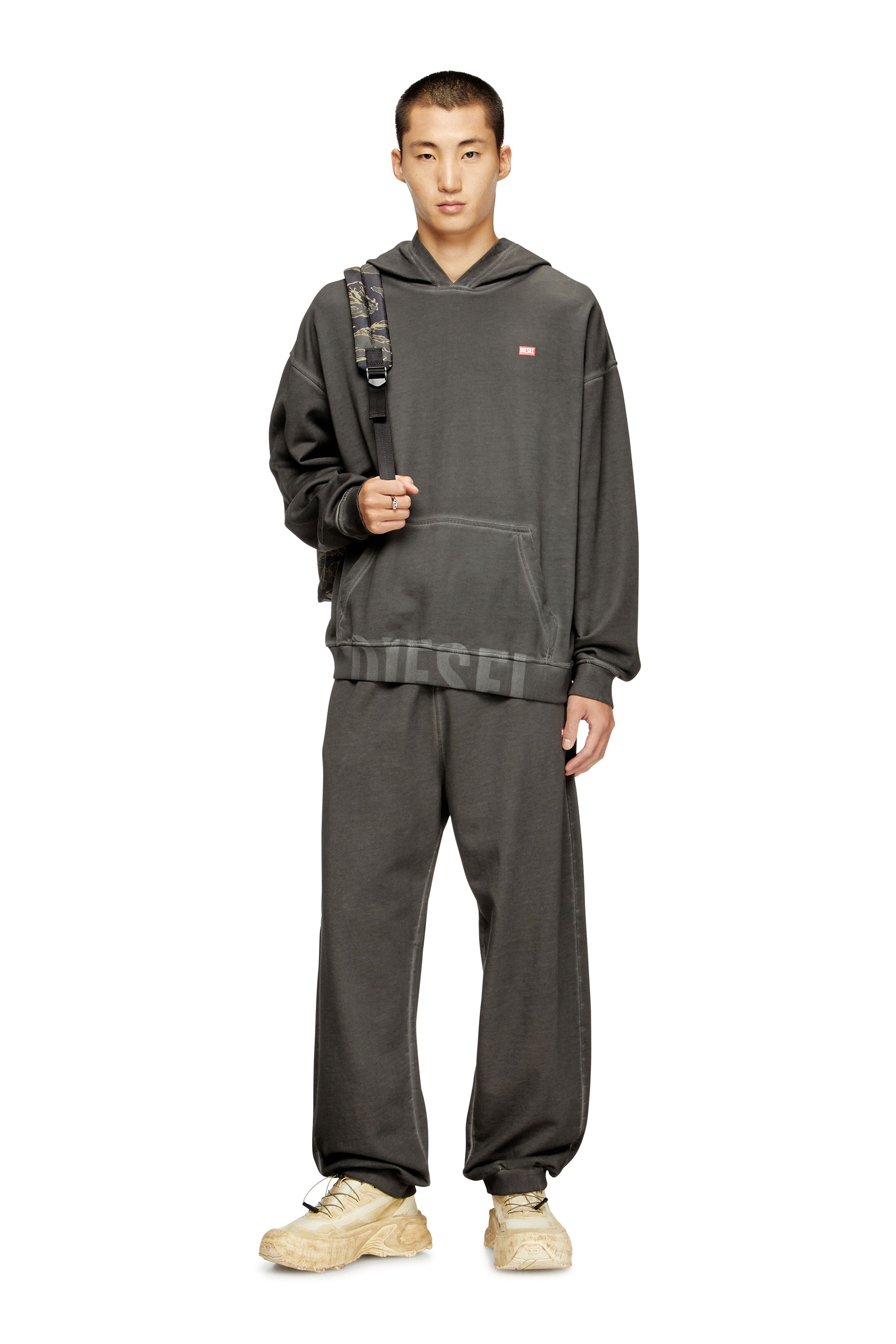 P-MARKY-CUFF-T1, Grigio scuro Diesel - P-MARKY-CUFF-T1, Joggers in cotone con coulisse in vita Uomo in Grigio - 1