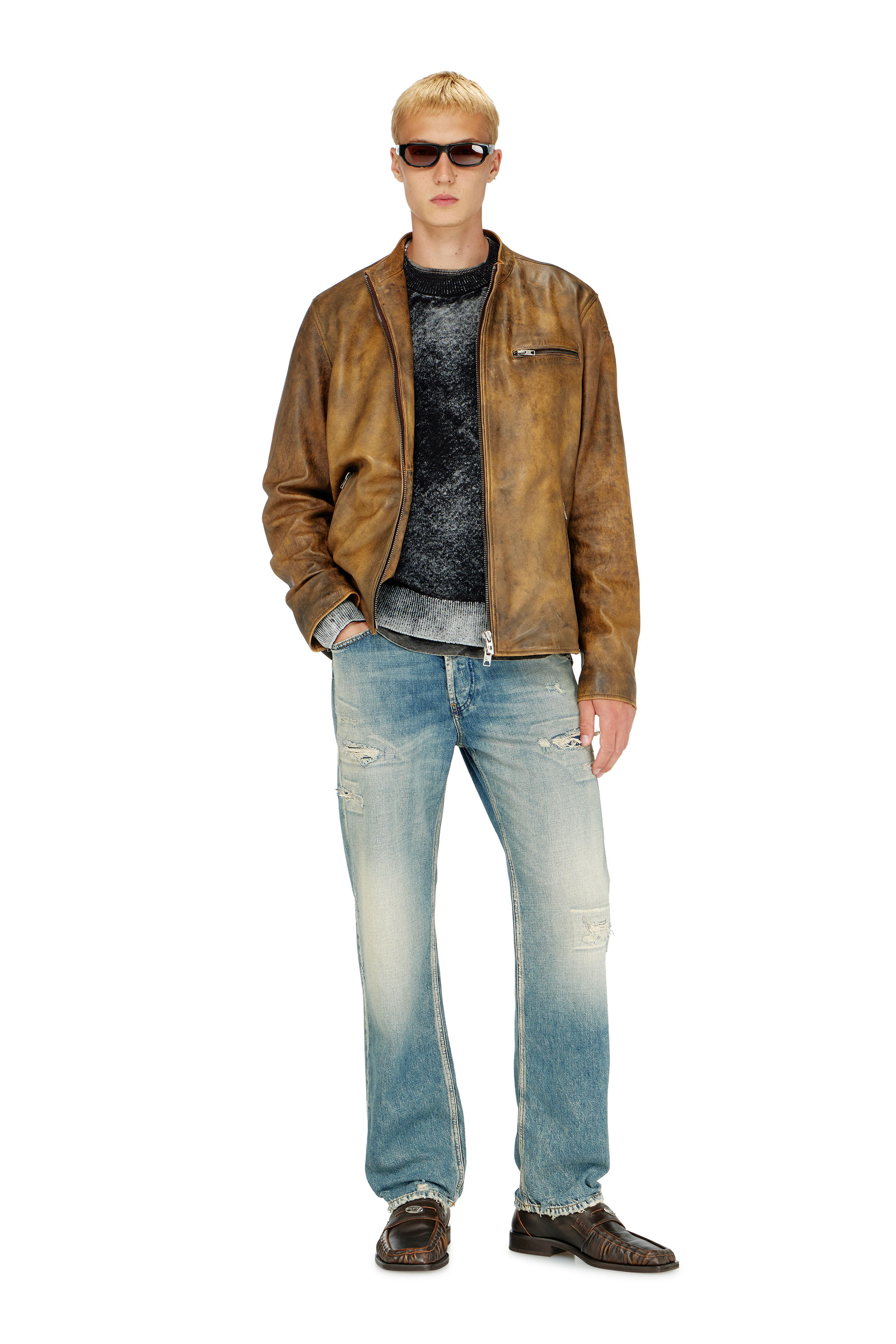 Diesel - K-LAURENT, Maglia con stampa interna sfumata Uomo in Nero - 1