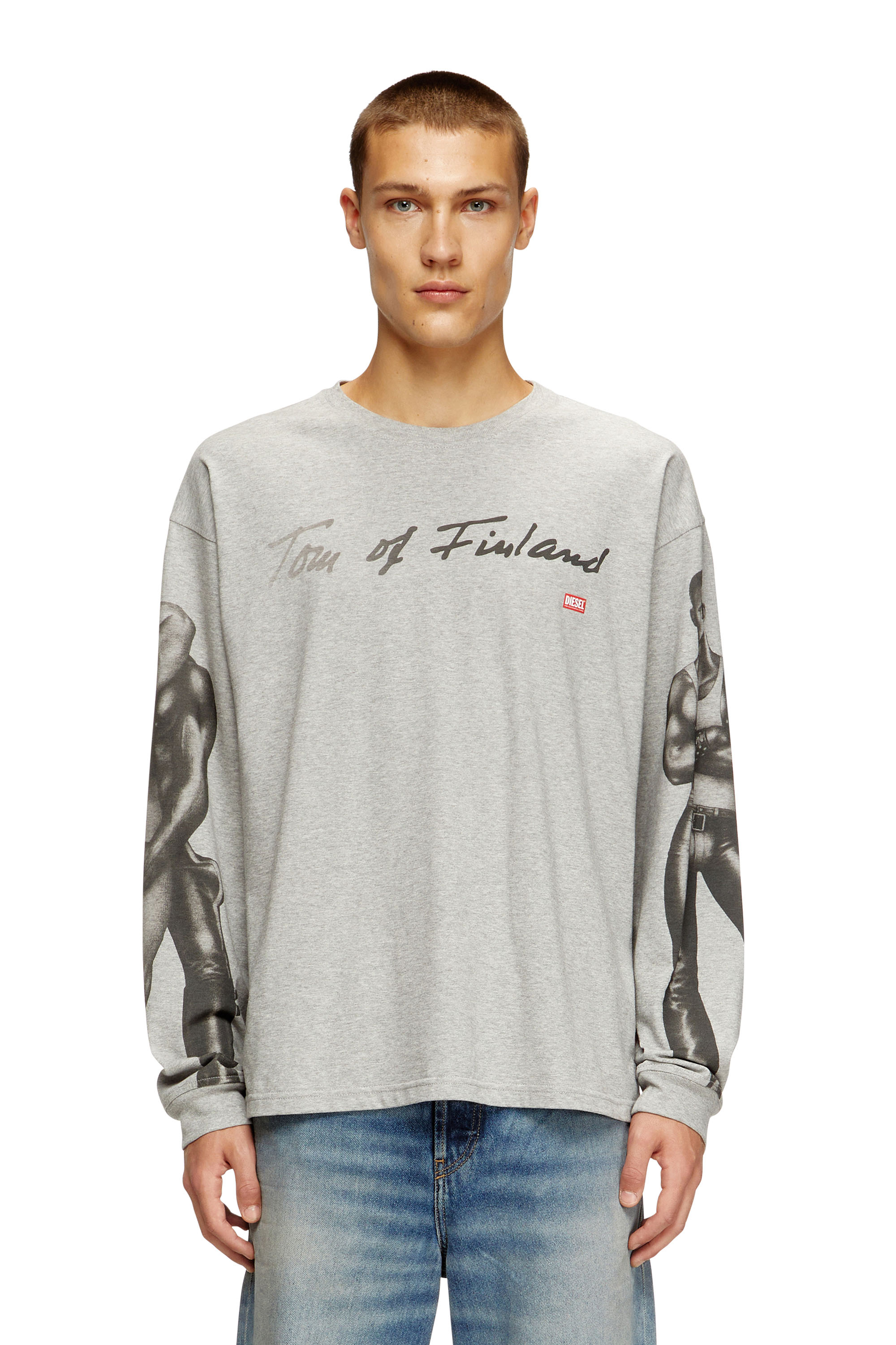 Diesel - PR-T-BOXT-LS-TOM25, T-shirt à manches longues avec imprimé graphique Mixte in Gris - 3