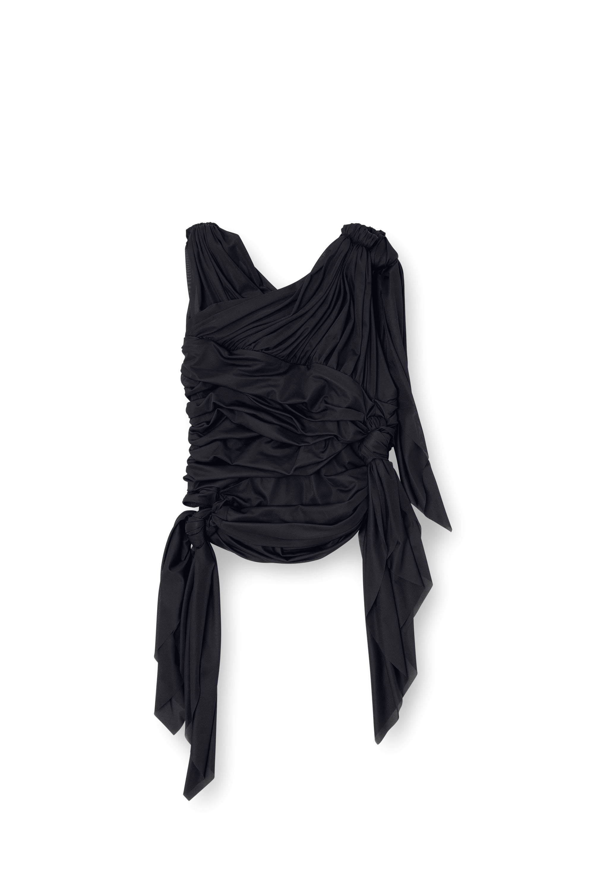 Diesel - T-PERSEA-PLAIN, Top con drappeggi in jersey Donna in Nero - 3