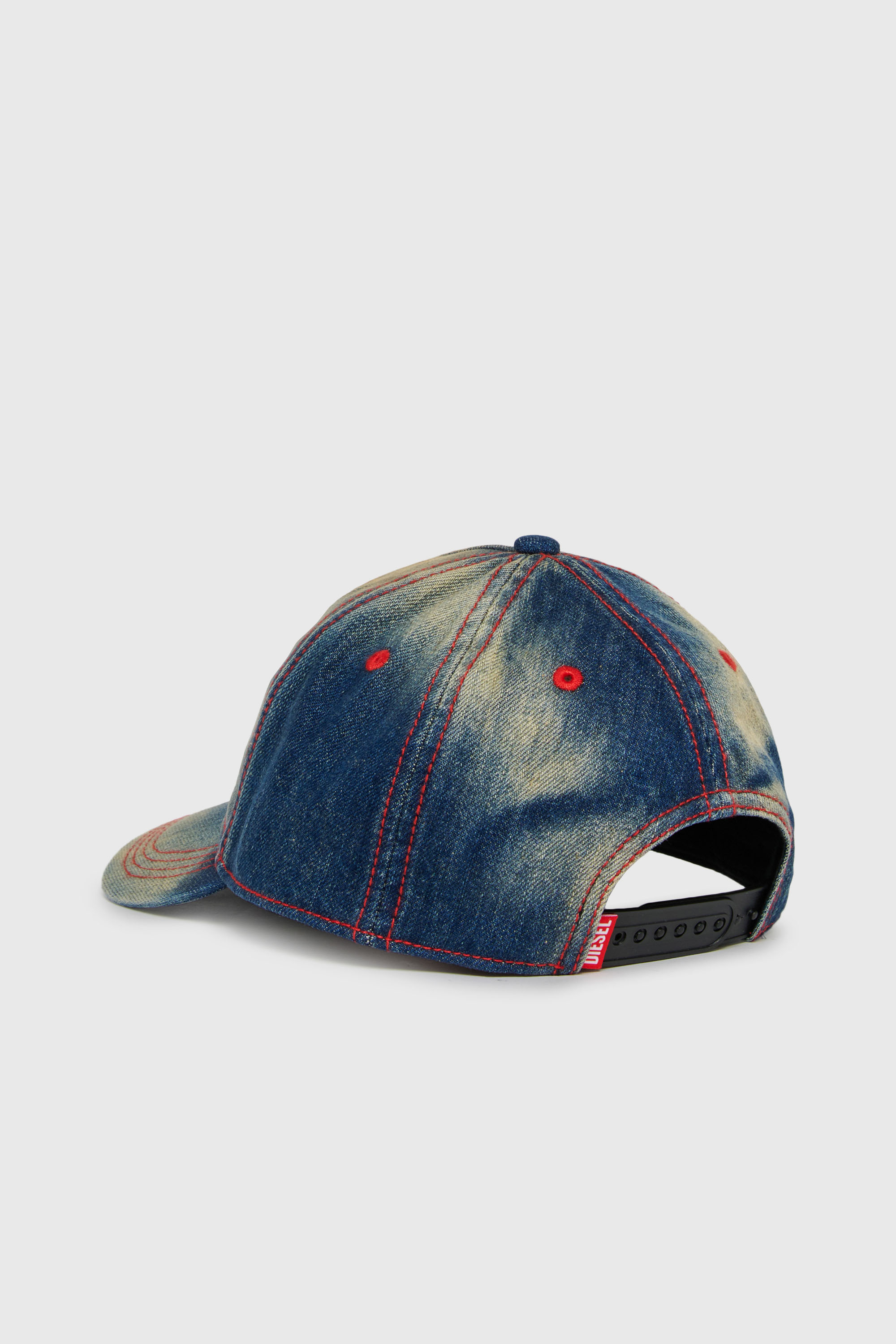 Diesel - FIMEN, Casquette en denim d&eacute;lav&eacute; avec broderie Oval D Mixte in Bleu - 2