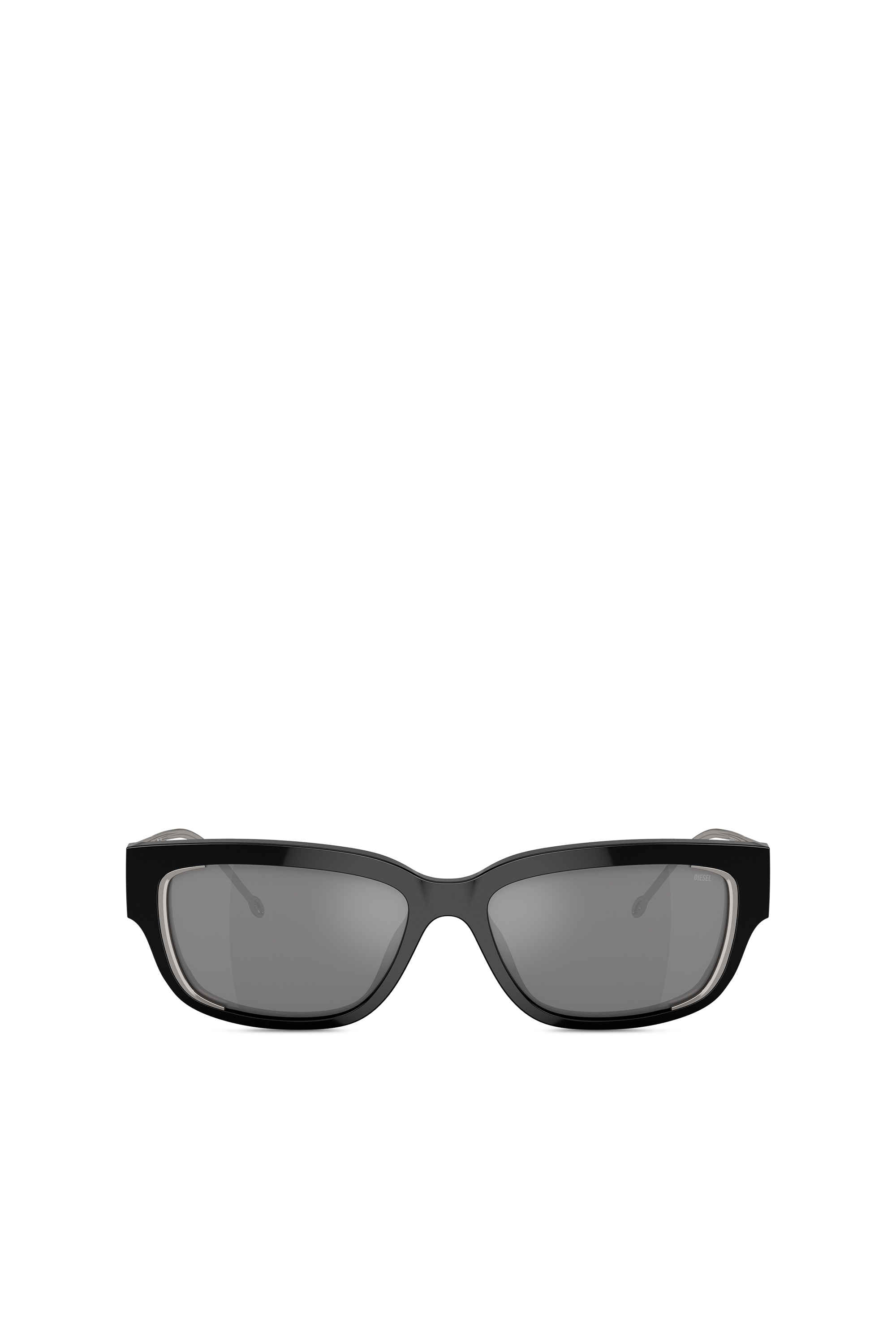 Diesel - 0DL2002 SIZE 56, Unisex Rechteckiges Modell Brille in Schwarz/Flash mirror - 1