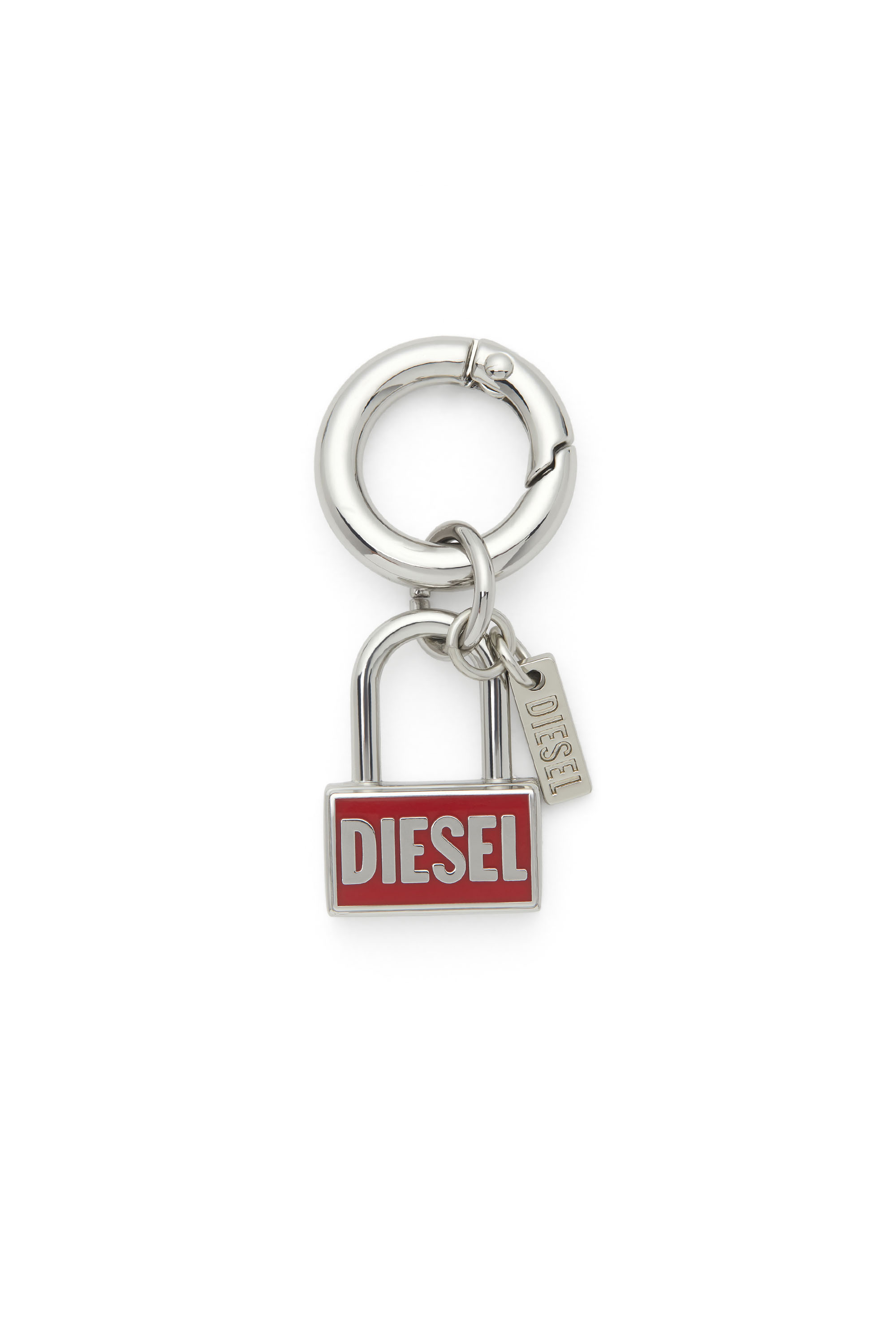 Diesel - CHARM-LOCK, Charm in metallo con design a lucchetto Unisex in Argento - 1