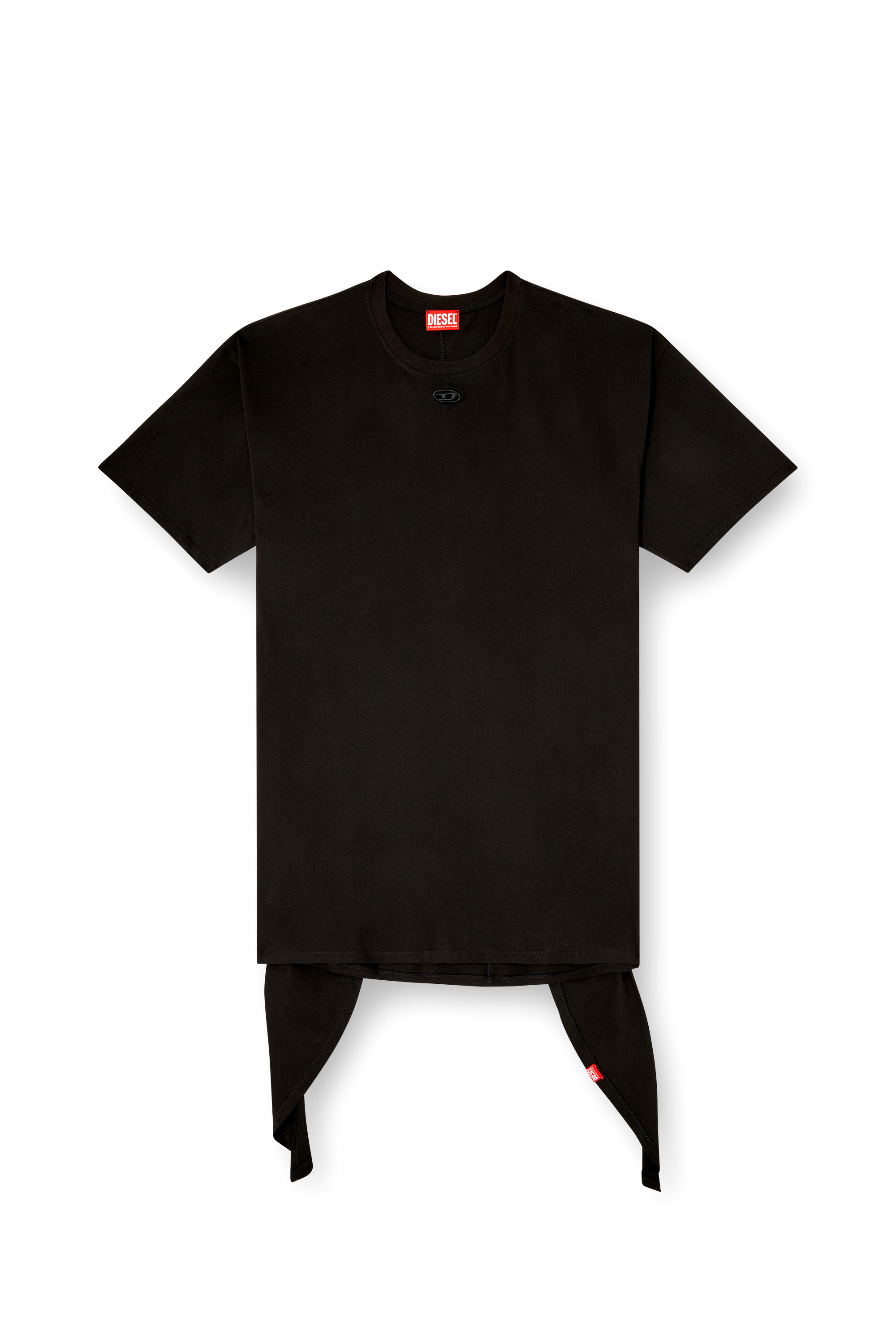 Diesel - D-EIVOR, Abito T-shirt con nodo frontale Donna in Nero - 3