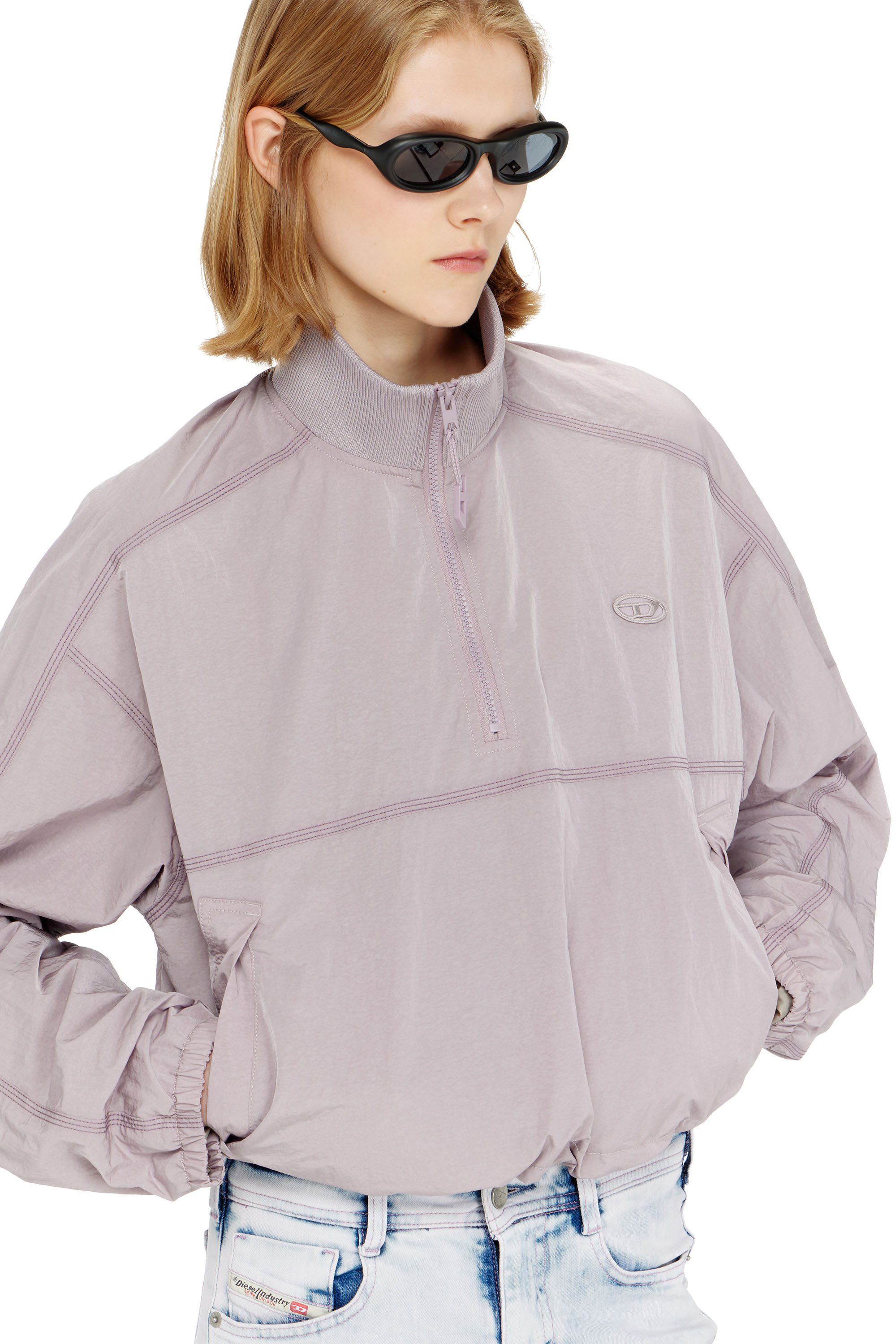 Diesel - G-ANOCK, Veste en nylon relaxed &agrave; col montant Femme in ToBeDefined - 5