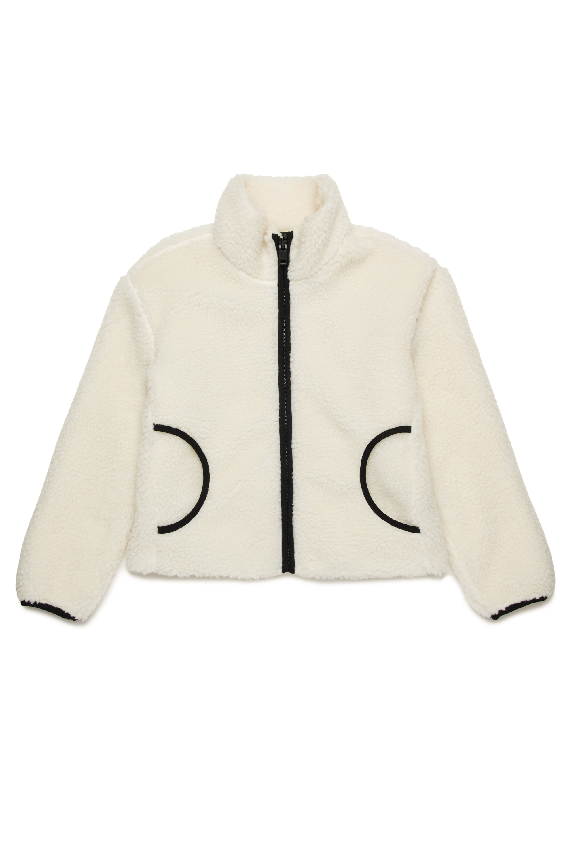 Diesel - JFCHIBI, Femme Veste Teddy avec logo Oval D in Blanc - Image 1