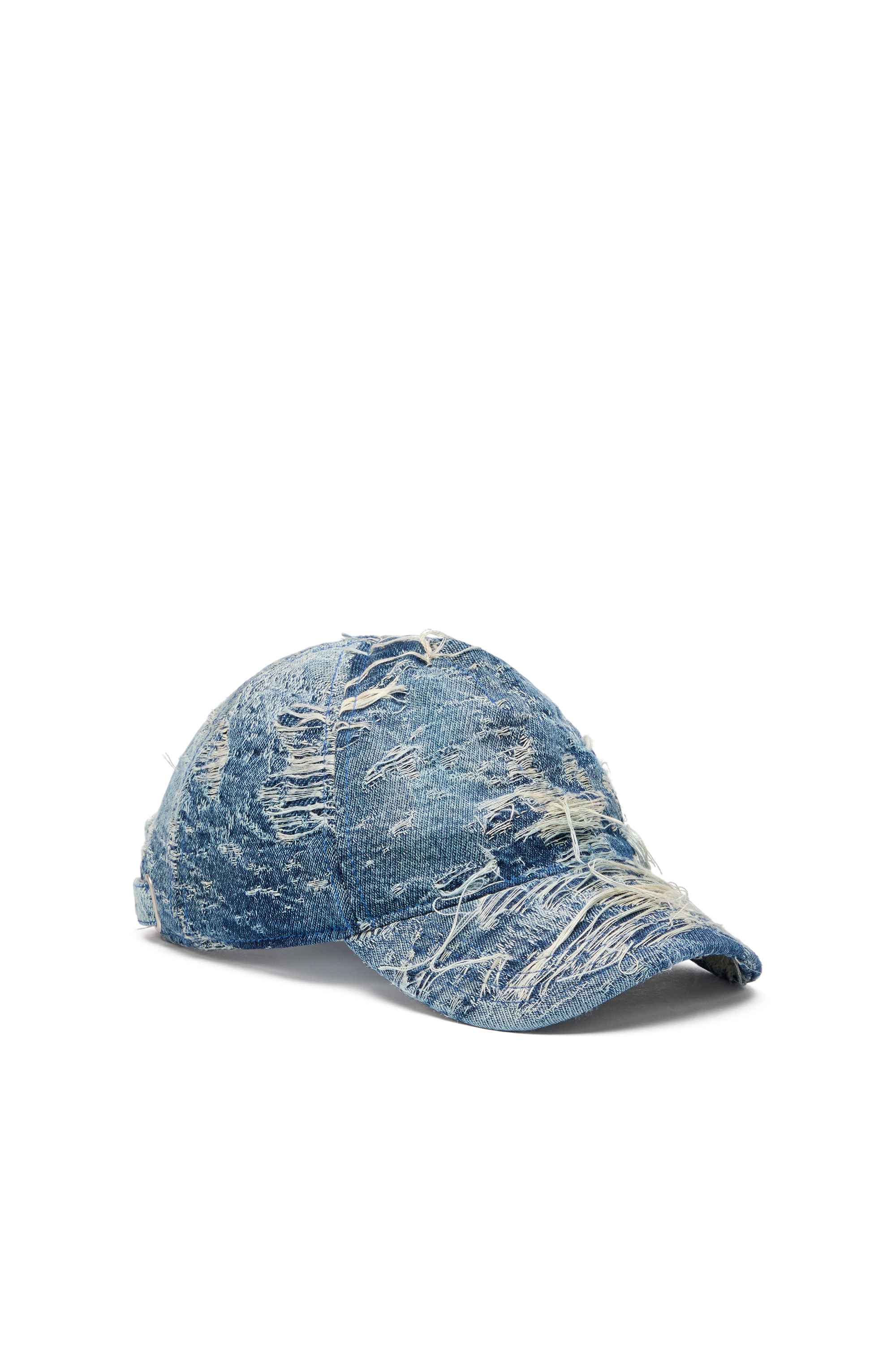 Diesel - C-ASSIDY, Cappello da baseball in denim distressed Uomo in Blu - 1