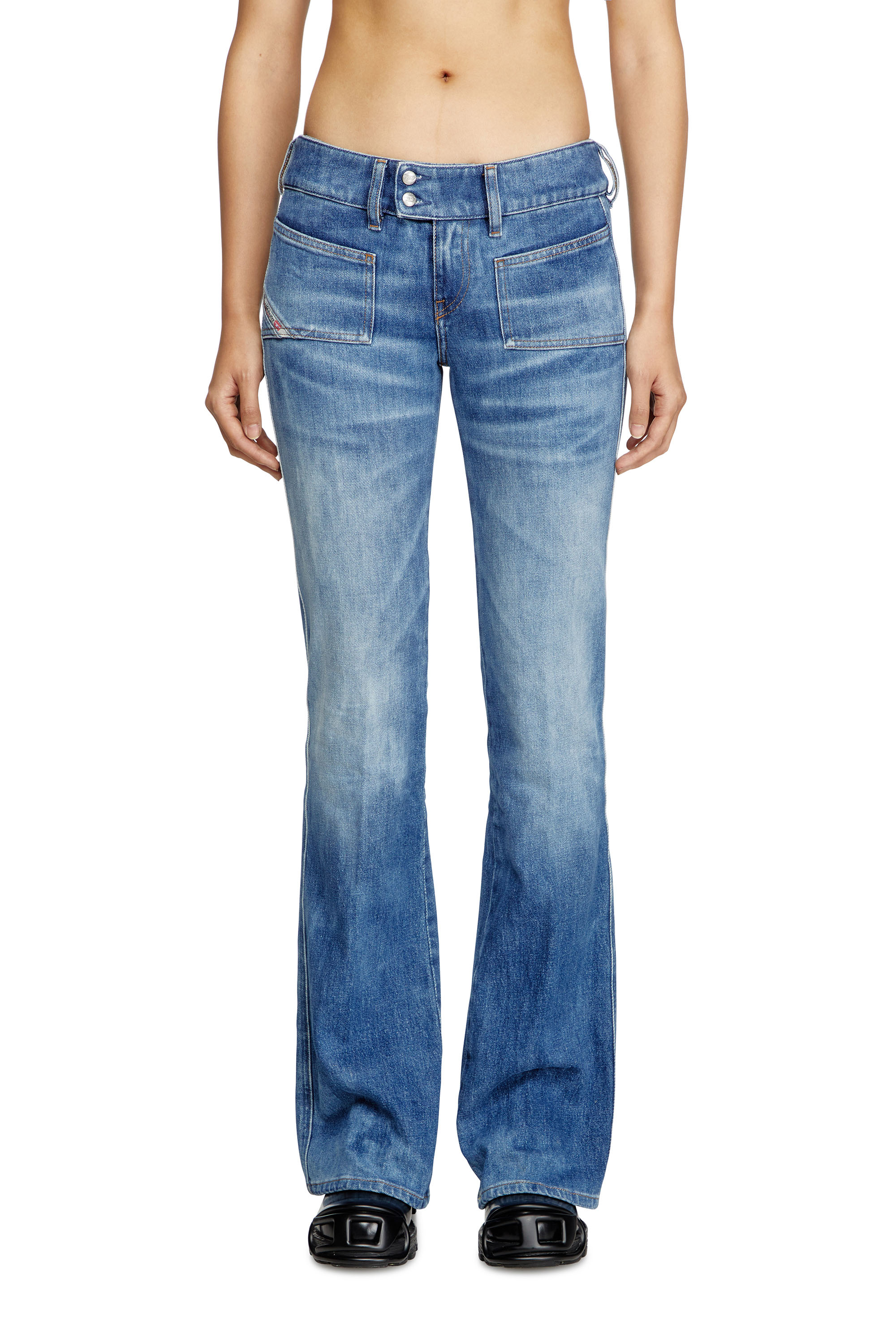 Diesel - Bootcut Jeans D-Hush 09L19 Donna, Blu medio - Image 3
