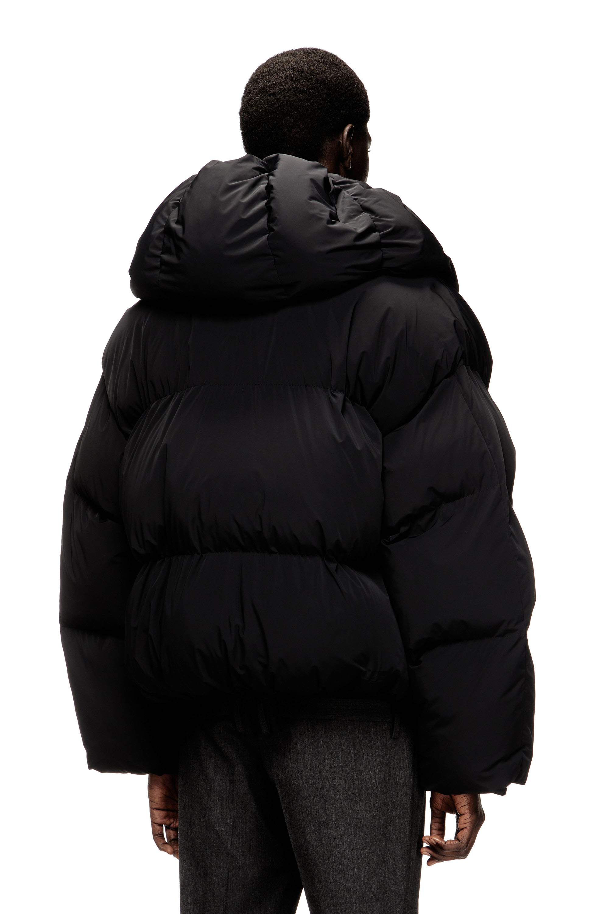 Diesel - J-SCOTTS-PADDED-A, Herren Wickel-Daunen-Jacke aus Stretch-Nylon in Schwarz - 4