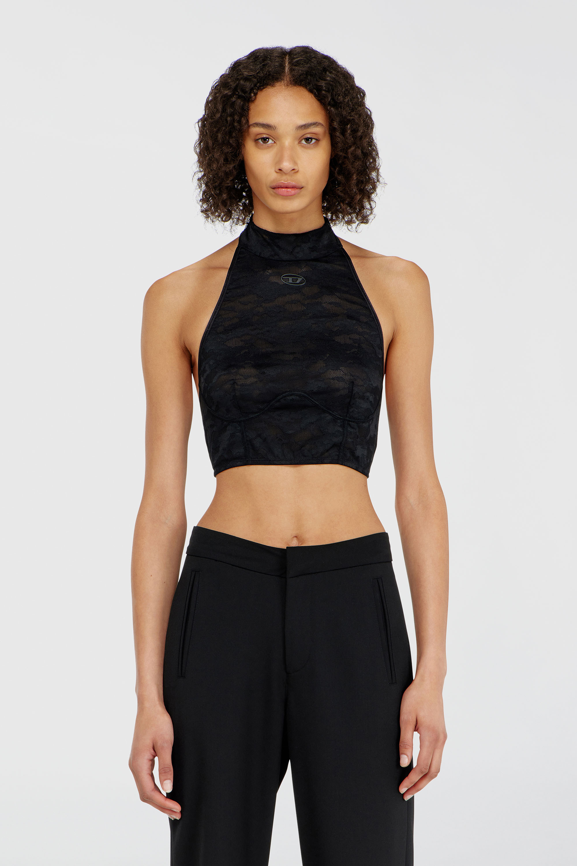 Diesel - MARCIA-UTLT, Bralette in pizzo con scollo all&rsquo;americana Donna in Nero - 6