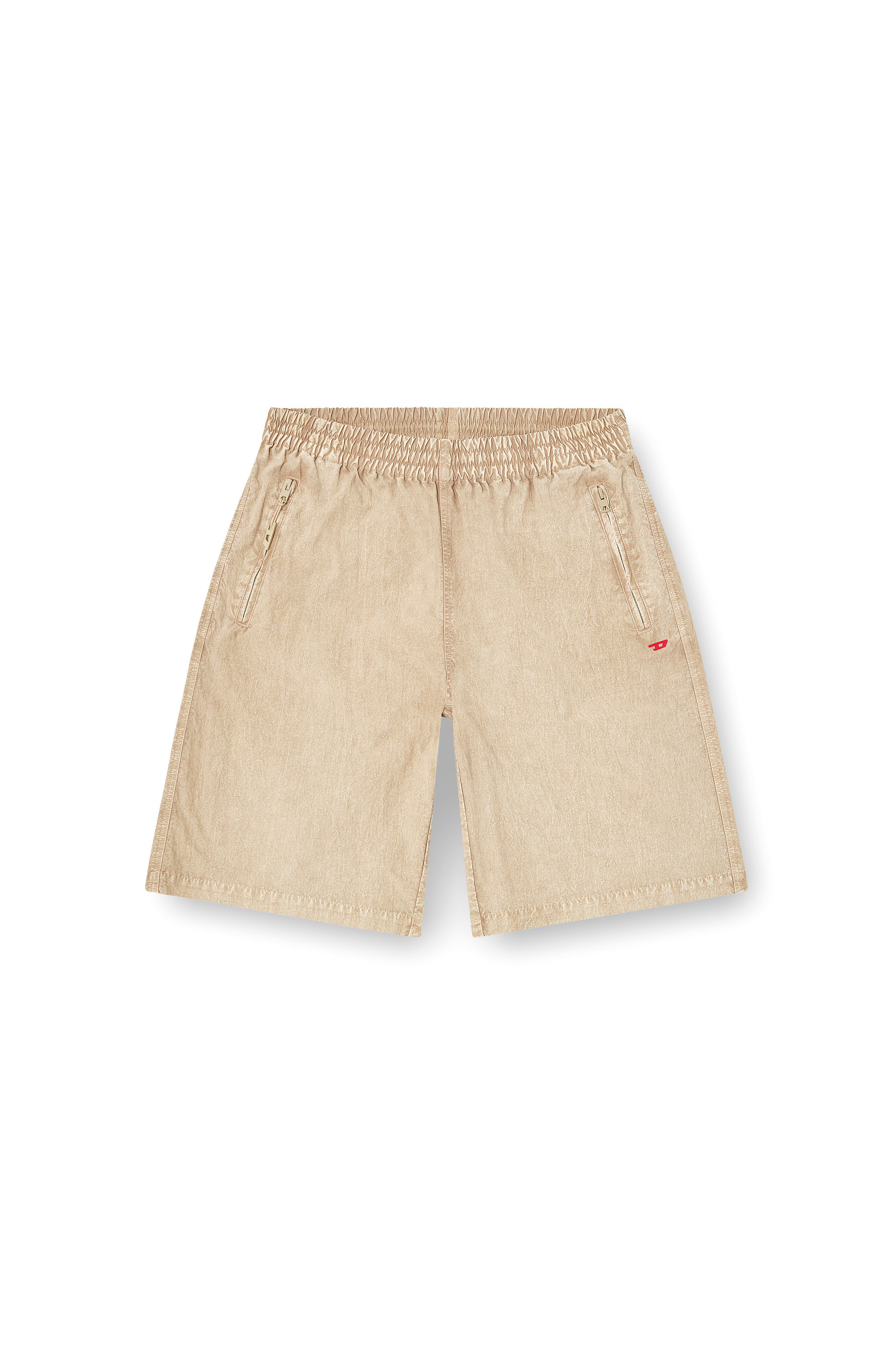 Diesel - P-THECK-SHORT-PLBH, Pantaloni corti in nylon lavorato Uomo in Beige - 4