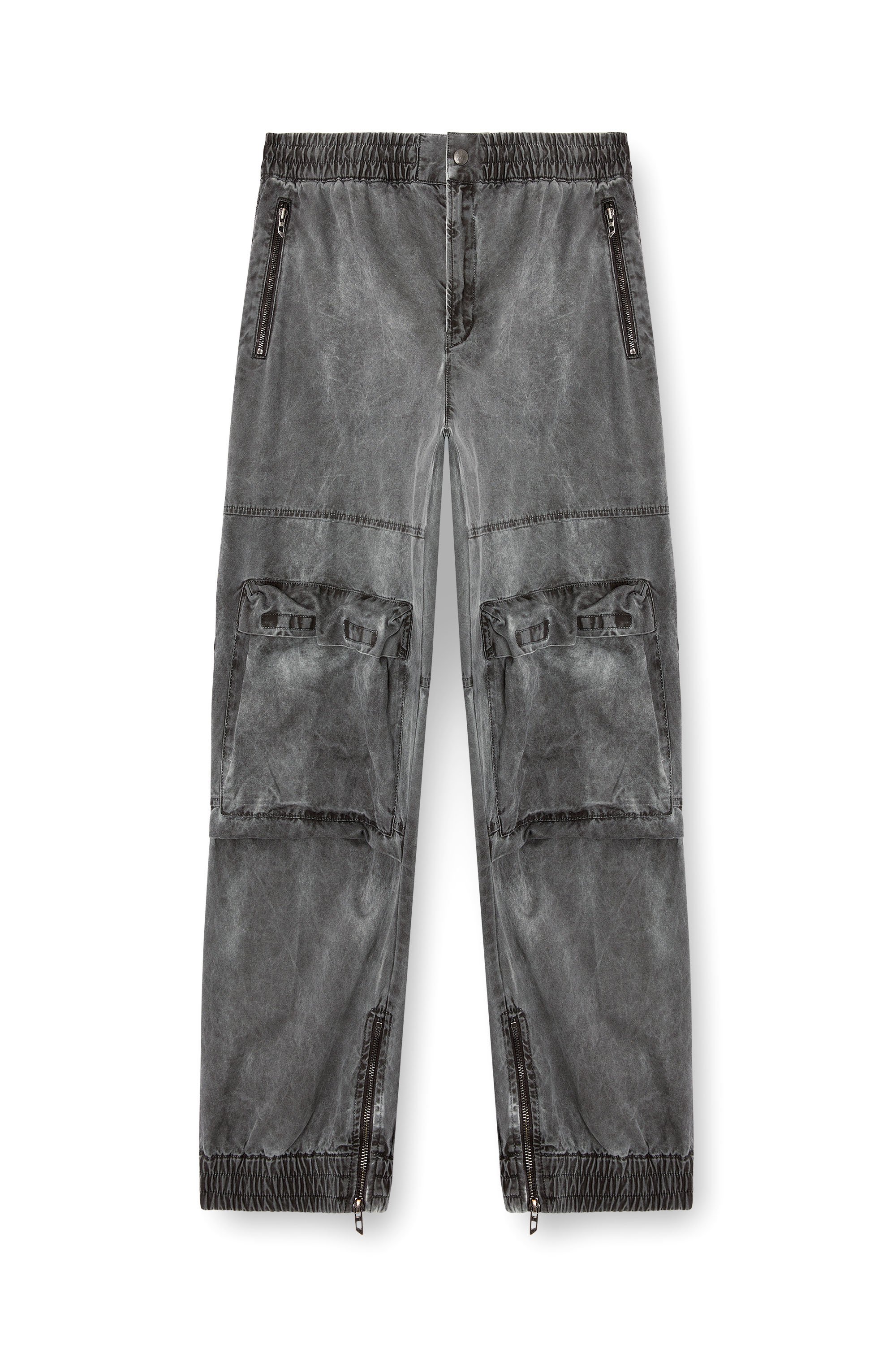 Diesel - P-BEECK, Pantalon cargo en sergé de coton Homme in Gris - 3