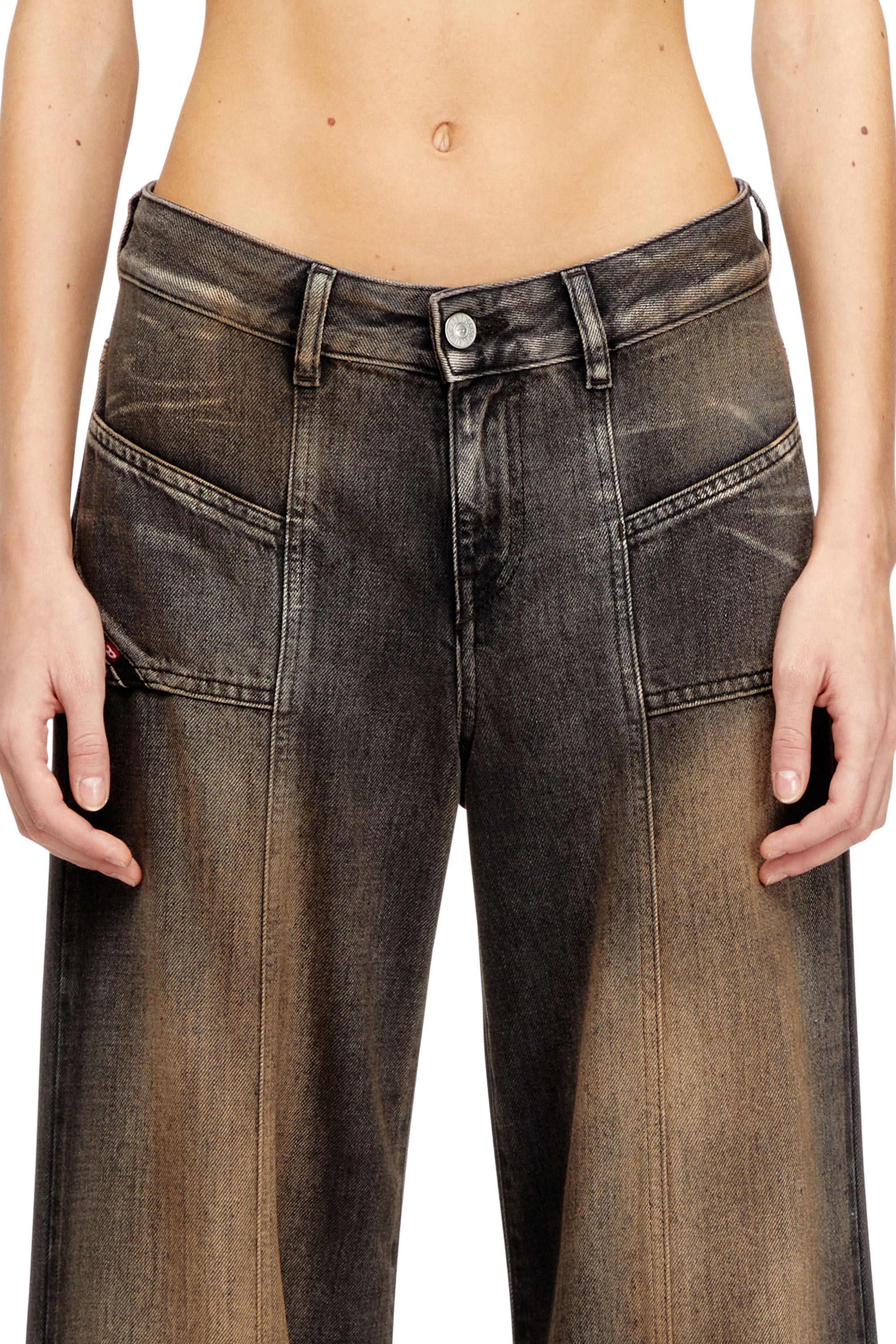 Diesel - Flare Jeans D-Akii 068TX Donna, Nero/Grigio scuro - Image 4
