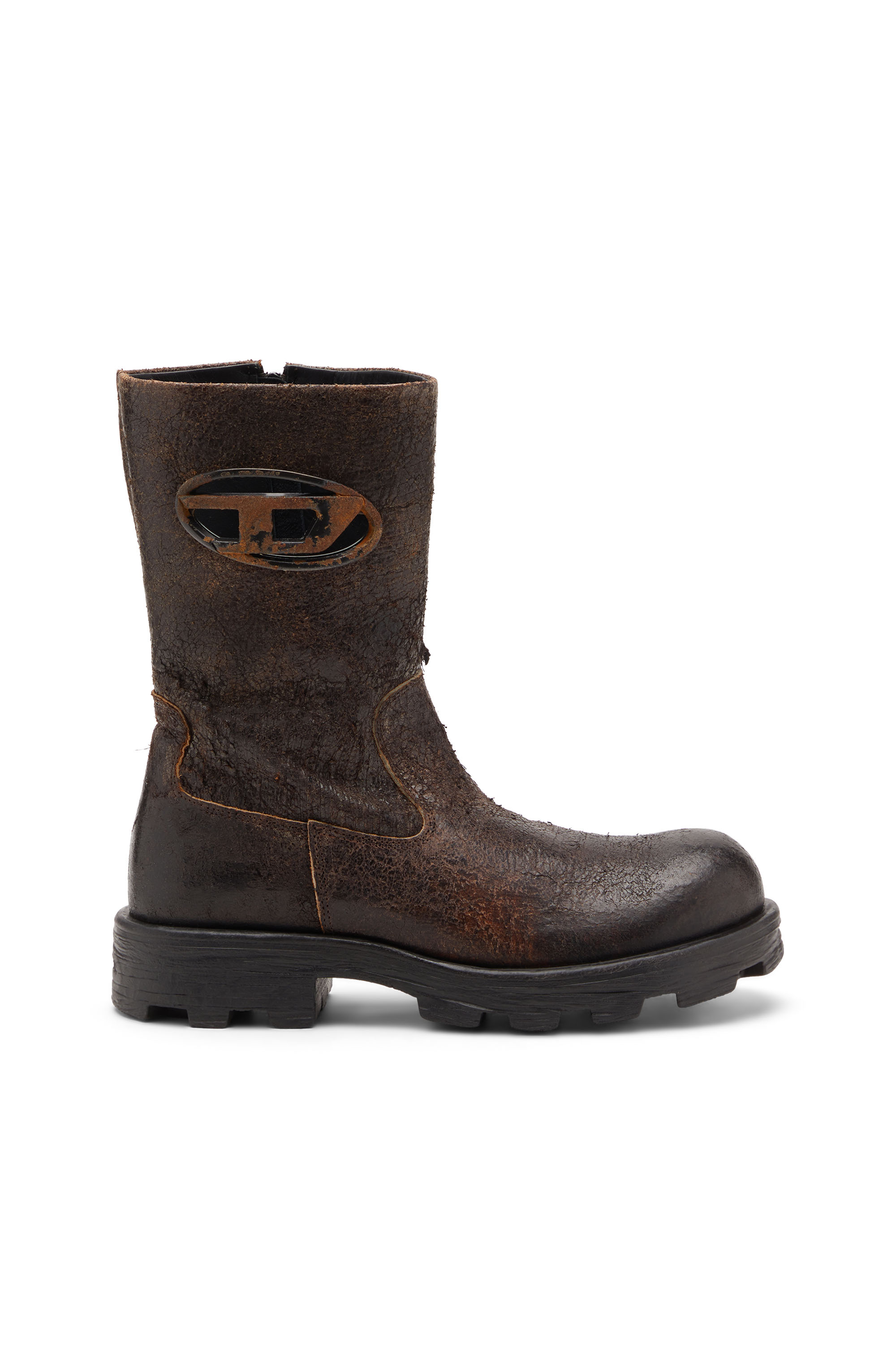 Diesel - D-HAMMER BKR D W, D-Hammer-Bottes de motard en suède craquelé vieilli Femme in ToBeDefined - 1