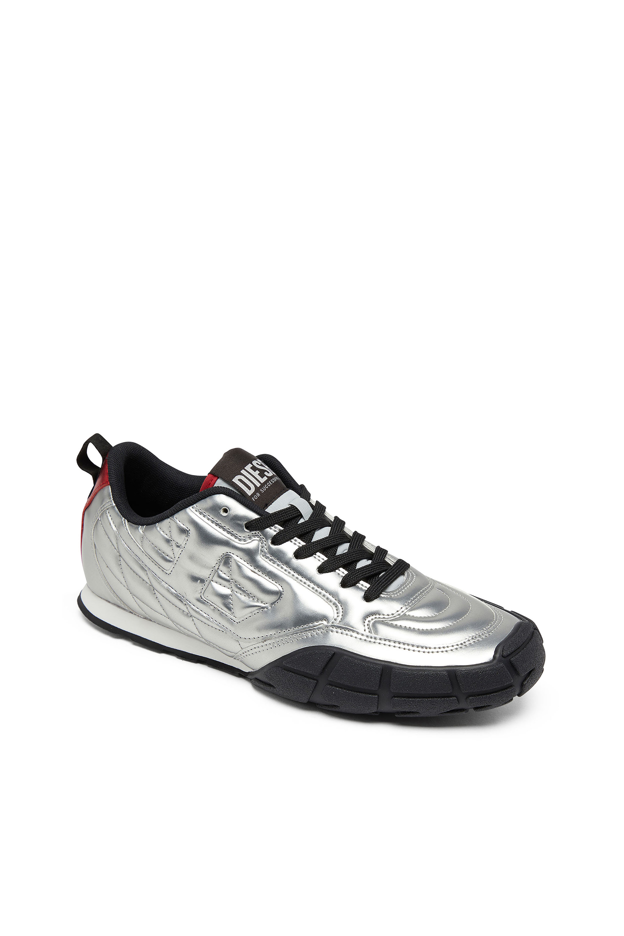 Diesel - S-PAGODHA LOW W, Damen S-Pagodha-Quilted metallic Sneakers in Silber/Schwarz - 6