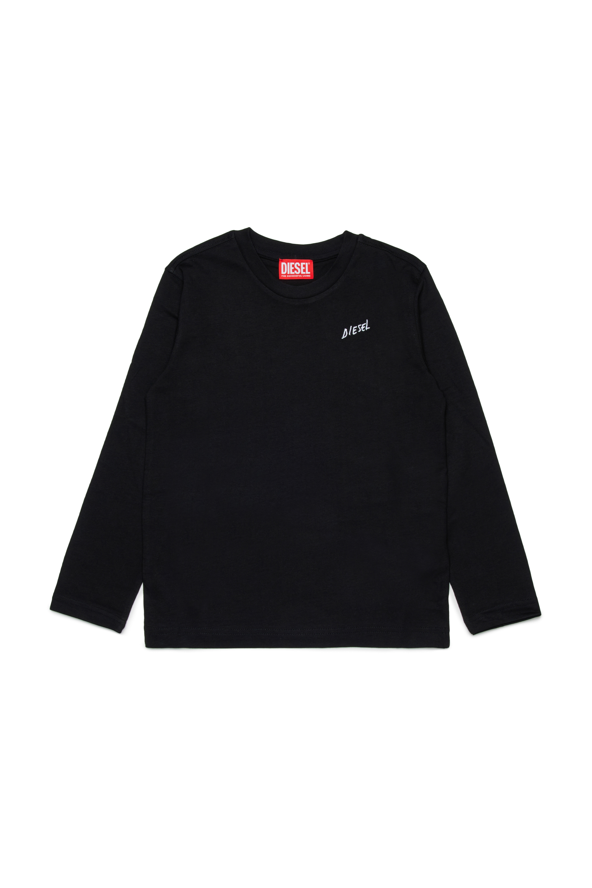 Diesel - TDIEGOSB22LS, T-shirt en coton avec logo brodé Homme in Noir - 1