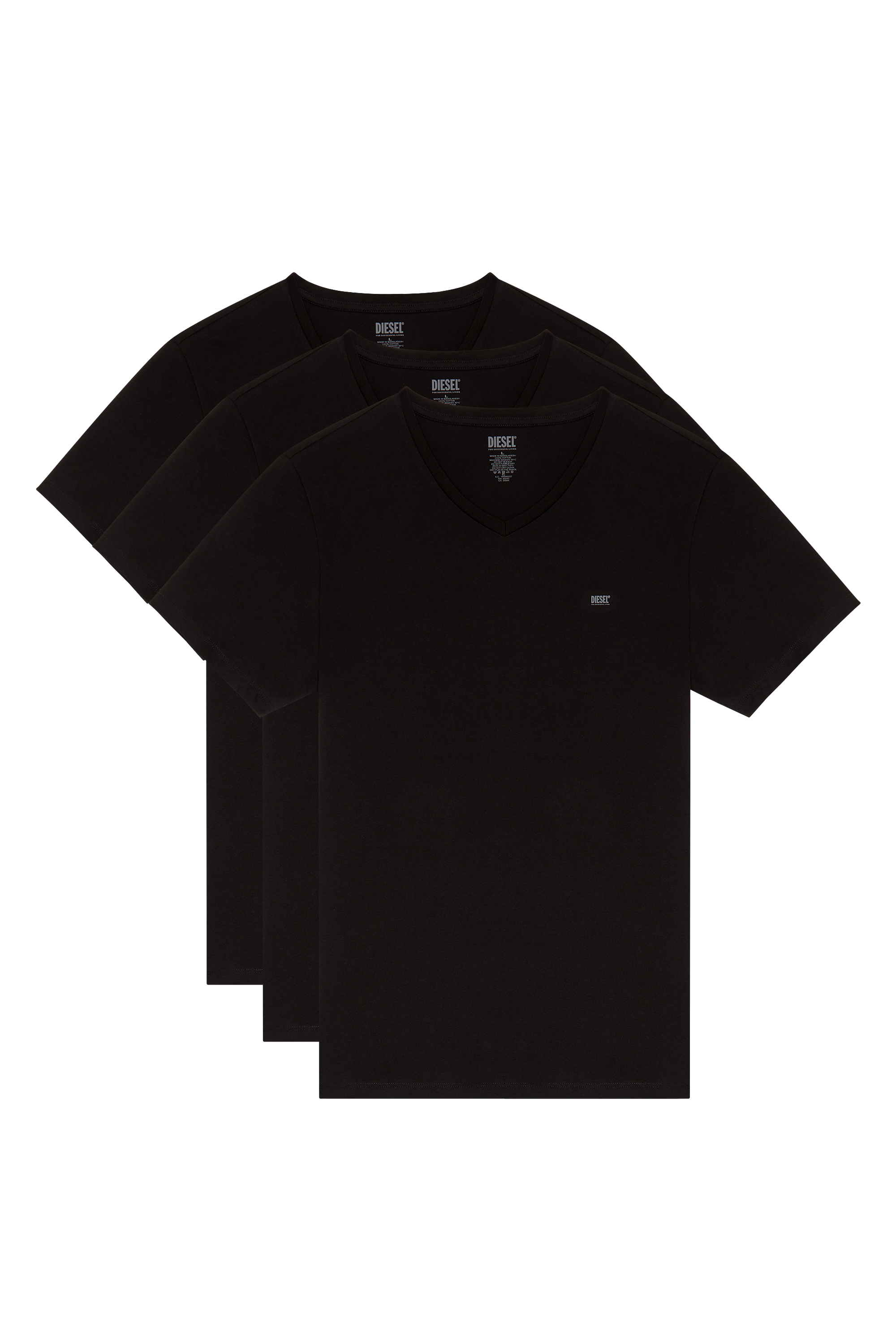 Diesel - UMTEE-MICHAEL3PACK, Herren T-Shirts mit V-Ausschnitt im Dreierpack in Schwarz - Image 1