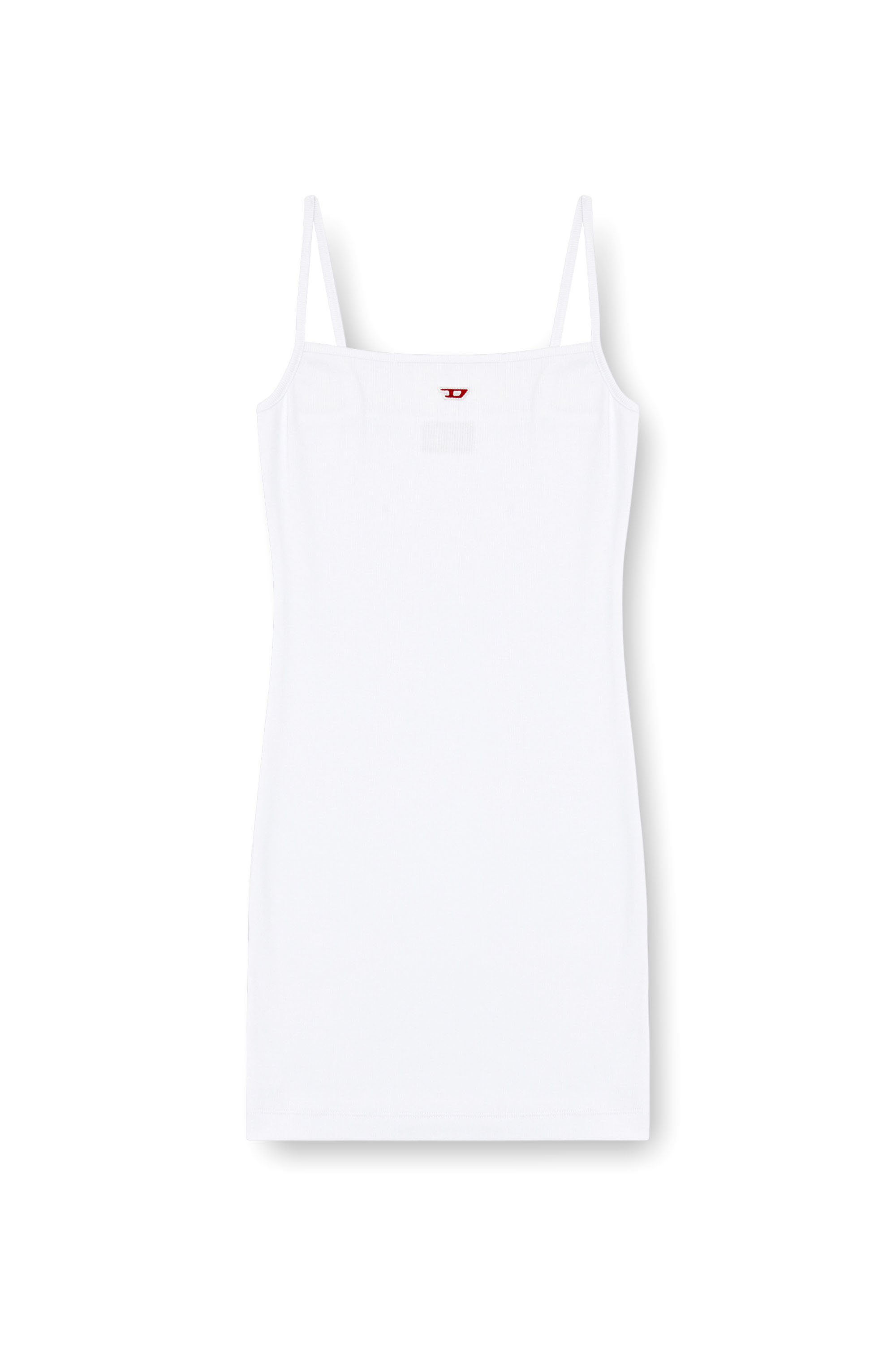 Diesel - D-HOPY-D, Femme Robe nuisette courte avec logo D in Blanc - Image 1