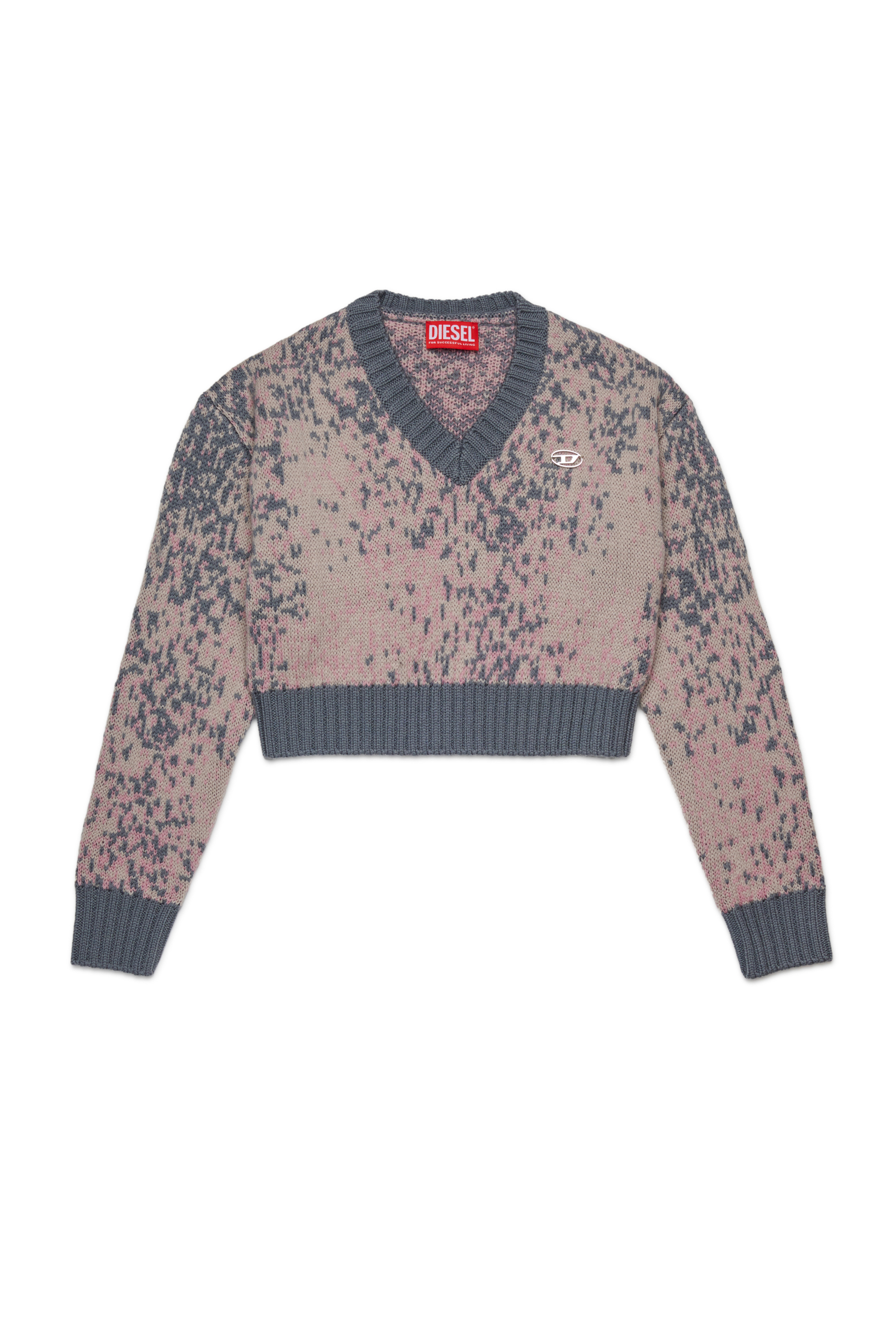 Diesel - KMRENZA, Pull en laine avec col en V Femme in Rose - 1