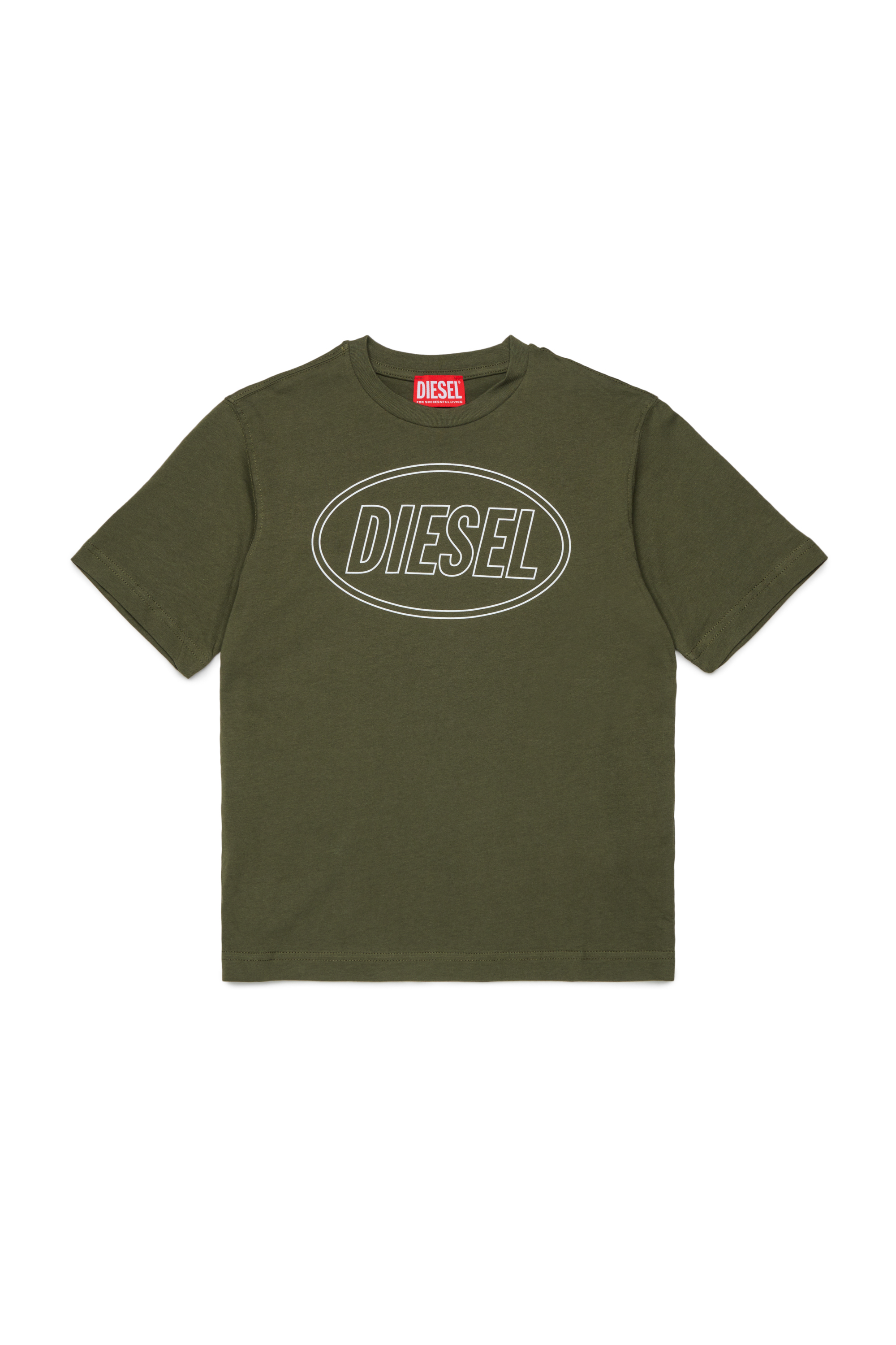 Diesel - TCIRCLE OVER, Herren Baumwoll-T-Shirt mit Diesel-Print in Armeegr&uuml;n - 1