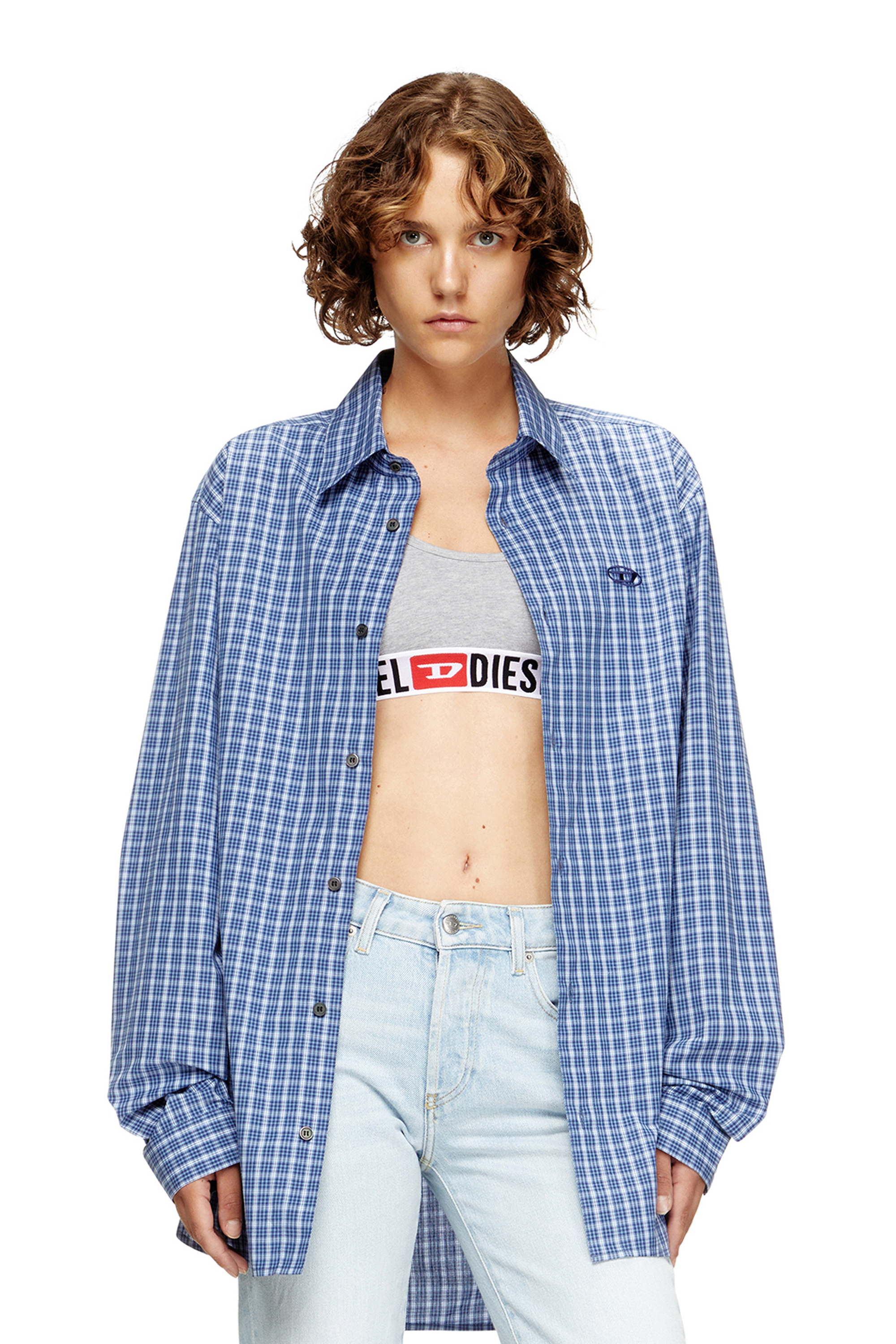 Diesel - UFSB-ORIBA, Bralette con fascia logata Donna in Grigio - 5