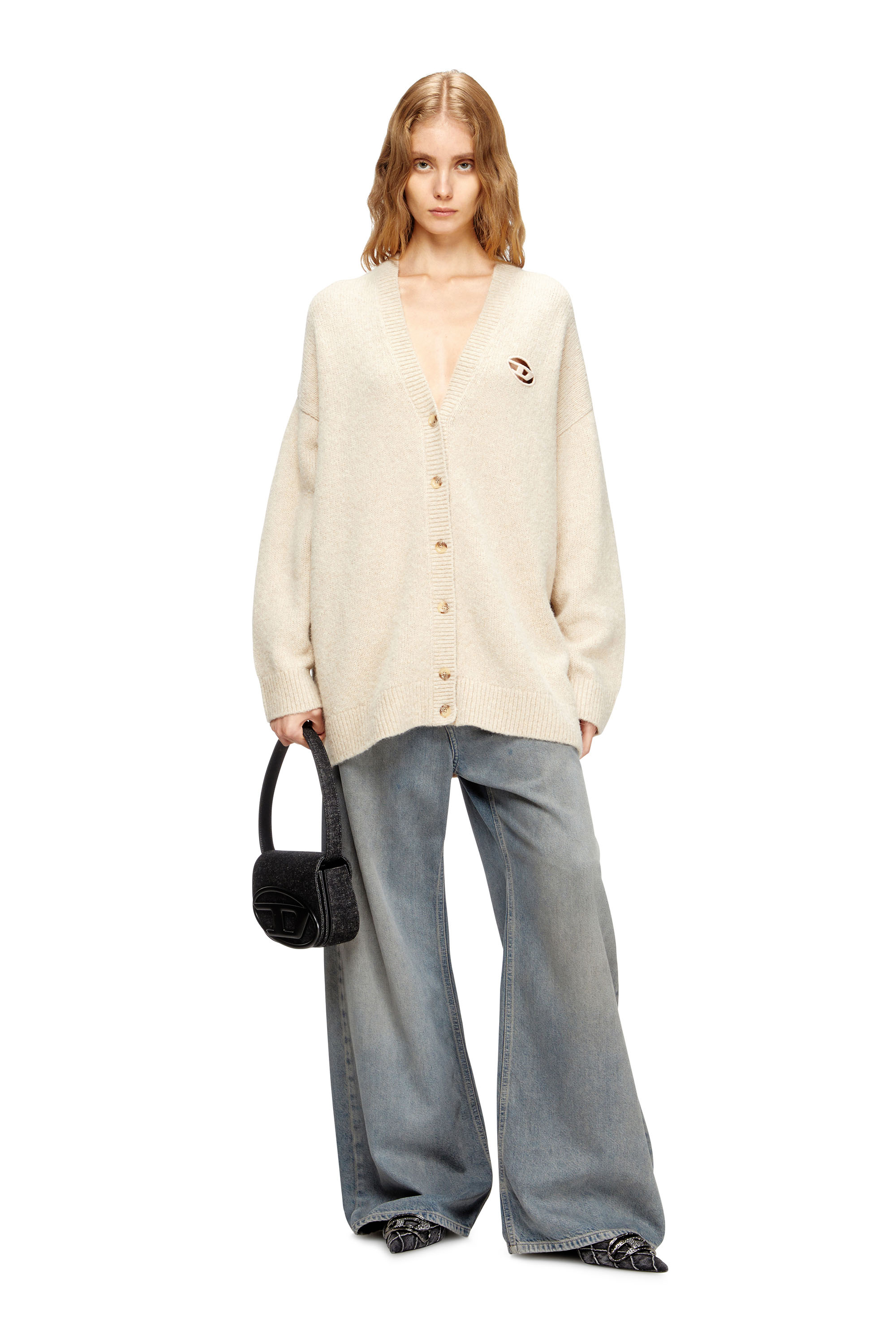 Diesel - M-AREELA, Cardigan in wool and alpaca blend Donna in Beige - 2