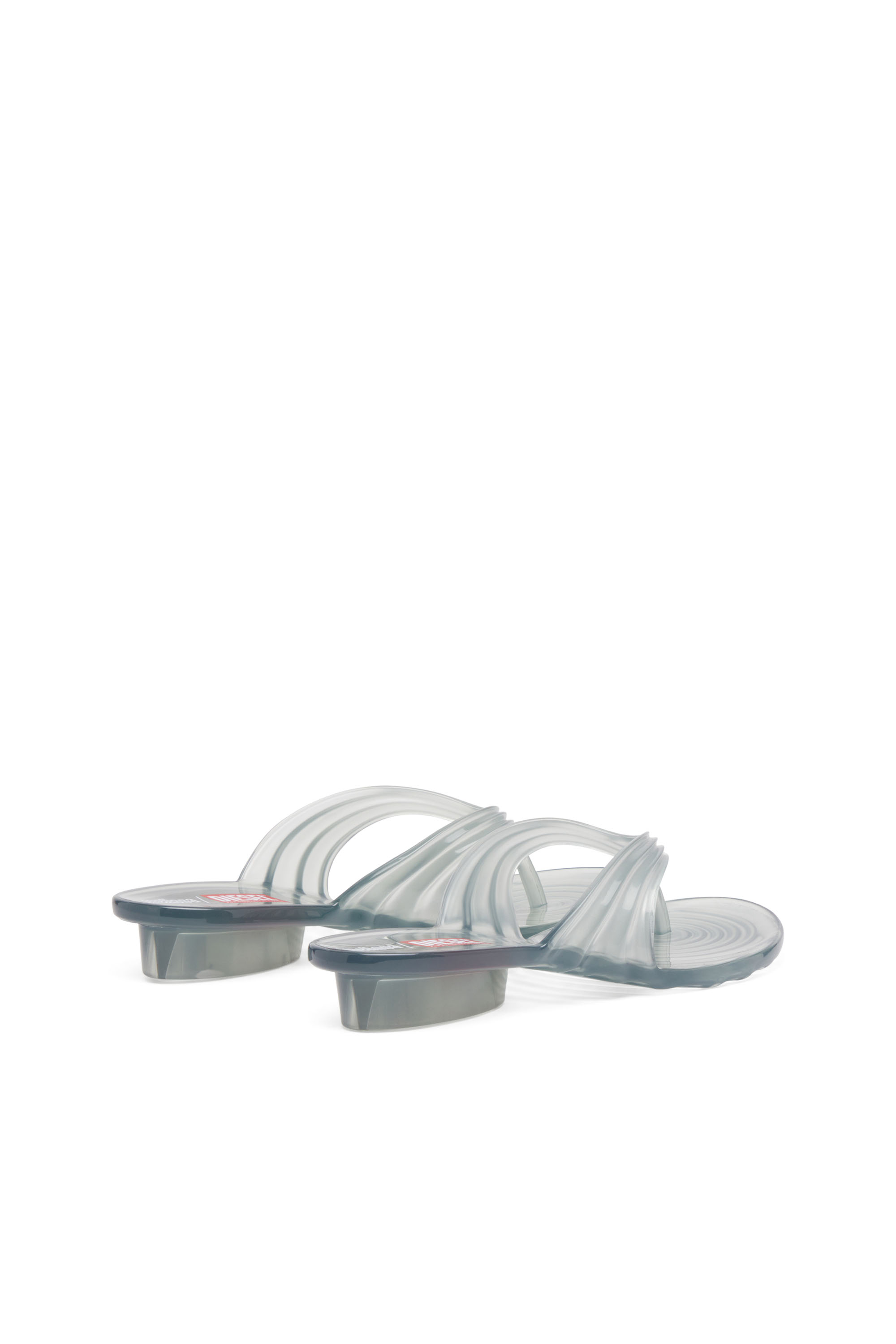 Diesel - MELISSA QUANTUM THONG, Damen Künstlerisch gestaltete Flip-Flops aus Melflex® in Hellgrau - 4
