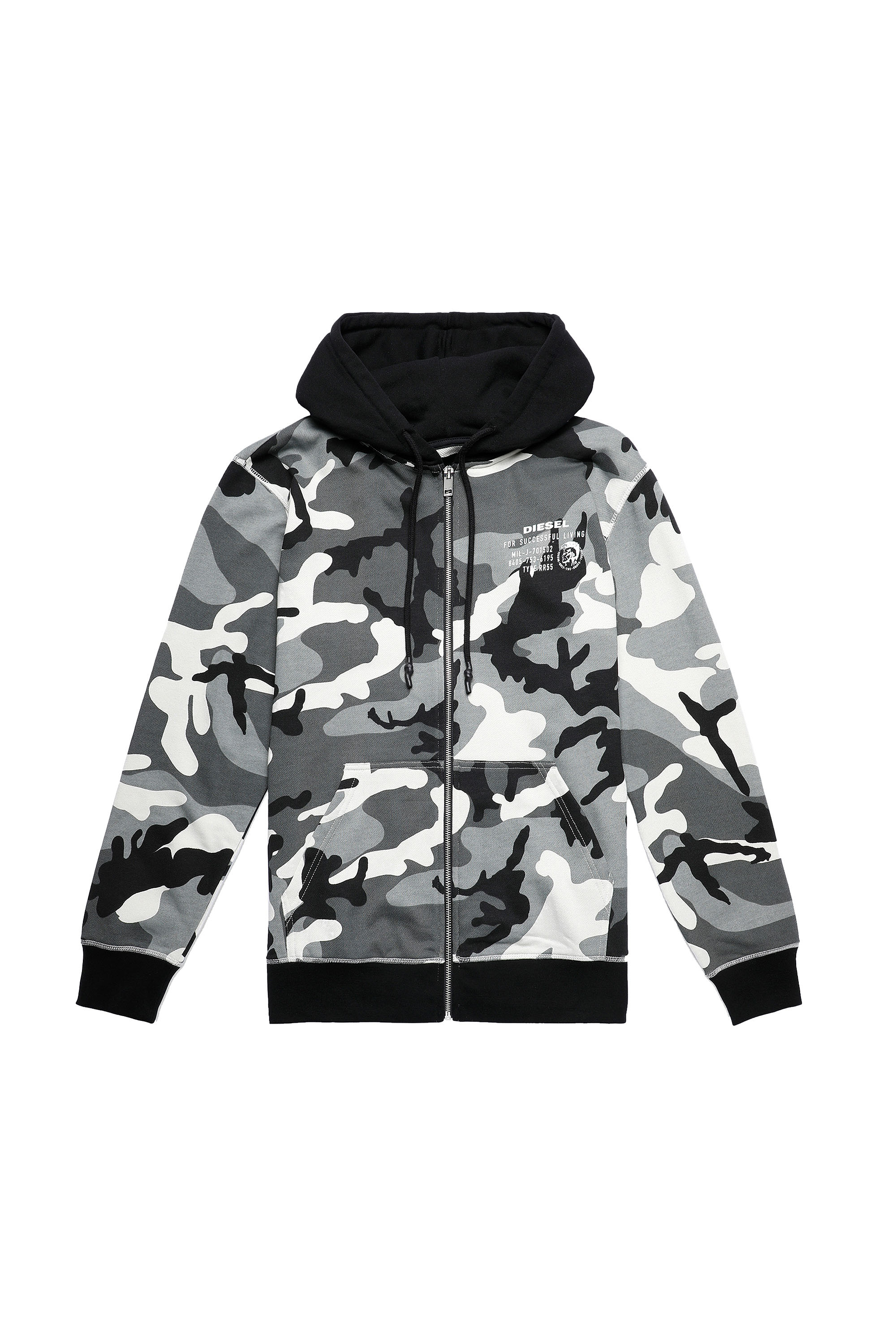 UMLT-BRANDON-Z, Gris/Noir - Pull Cotton