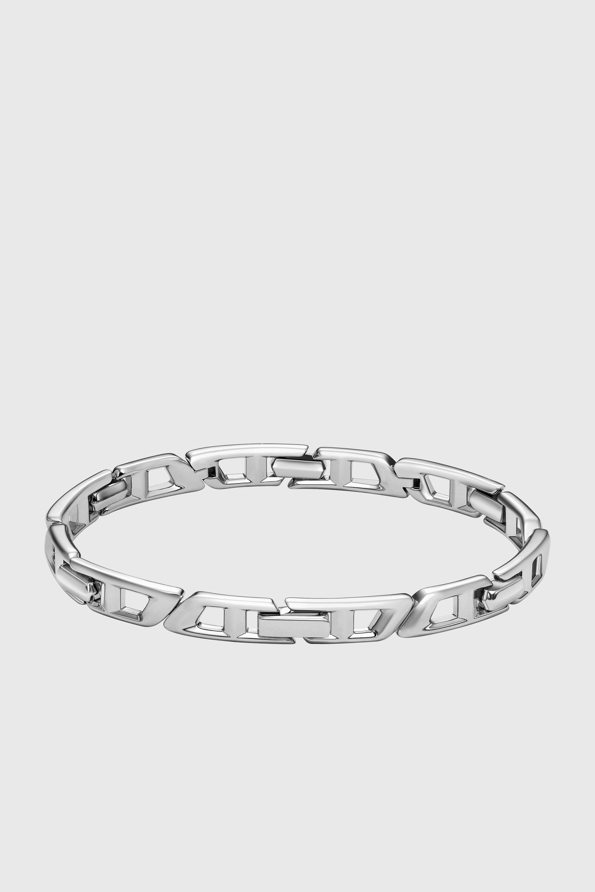 Diesel - DL1350040 STERLING SILVER JEWEL, Unisex's Sterling Silver D Logo Link Bracelet in Silver - 2