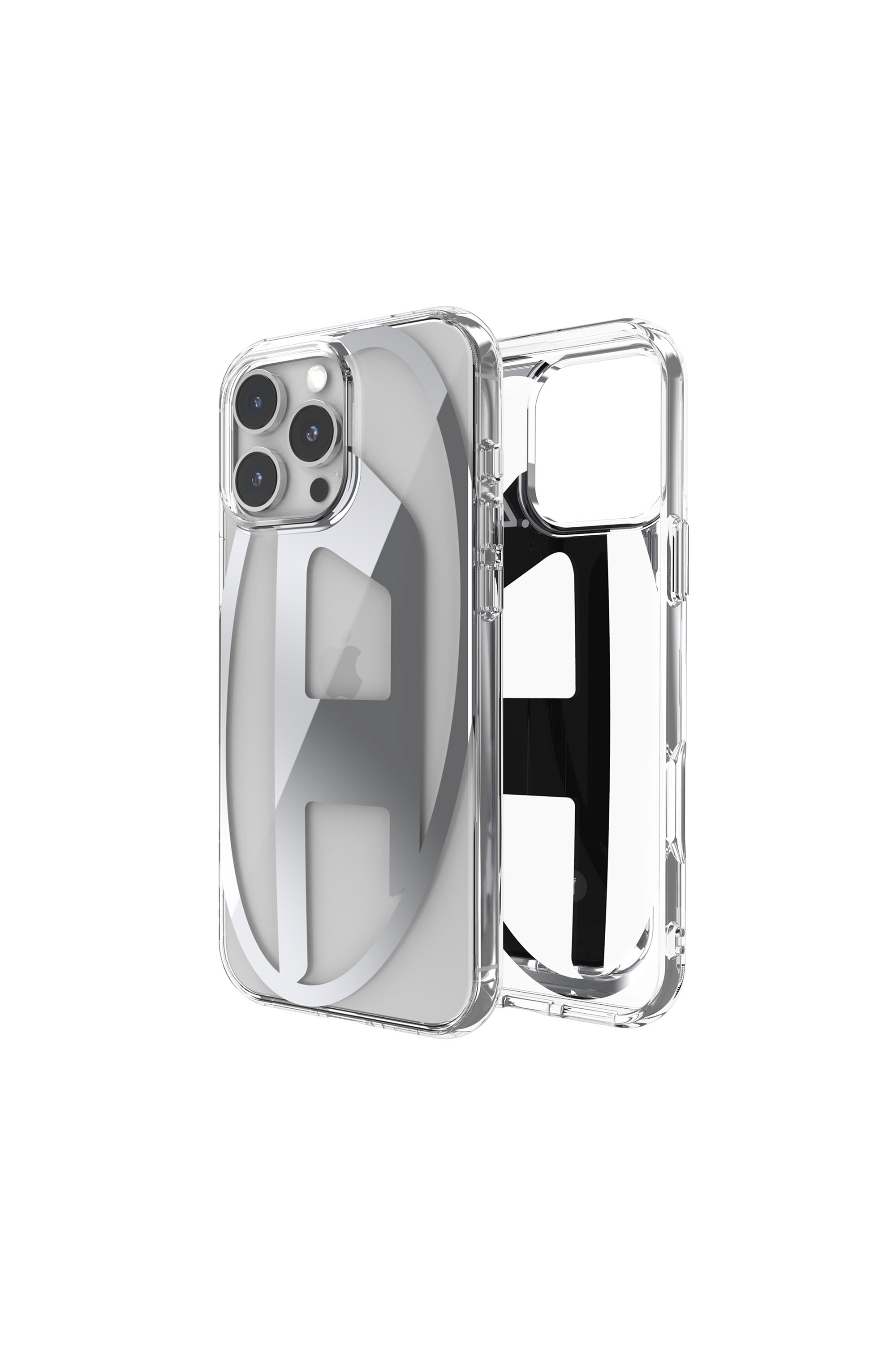 Diesel - 60142 AOP CASE, Unisex Oval D Mirror Case for iP 16 Pro Max in Silber - 1