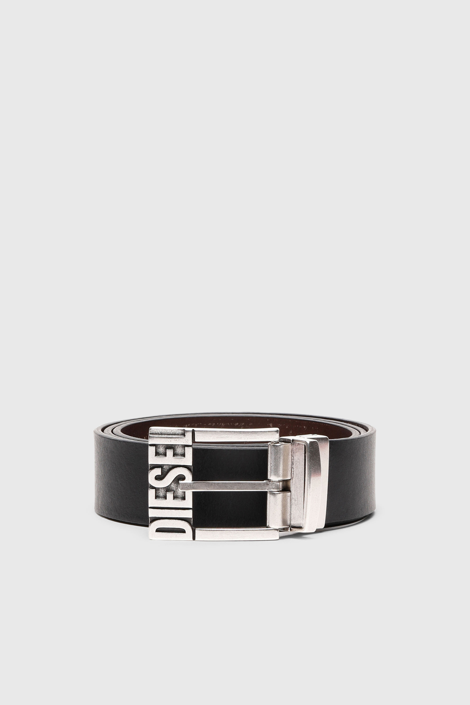 Diesel - B-SHIFT II, Herren 3.4cm G&uuml;rtel aus Leder zum Wenden in Schwarz/Braun - 1