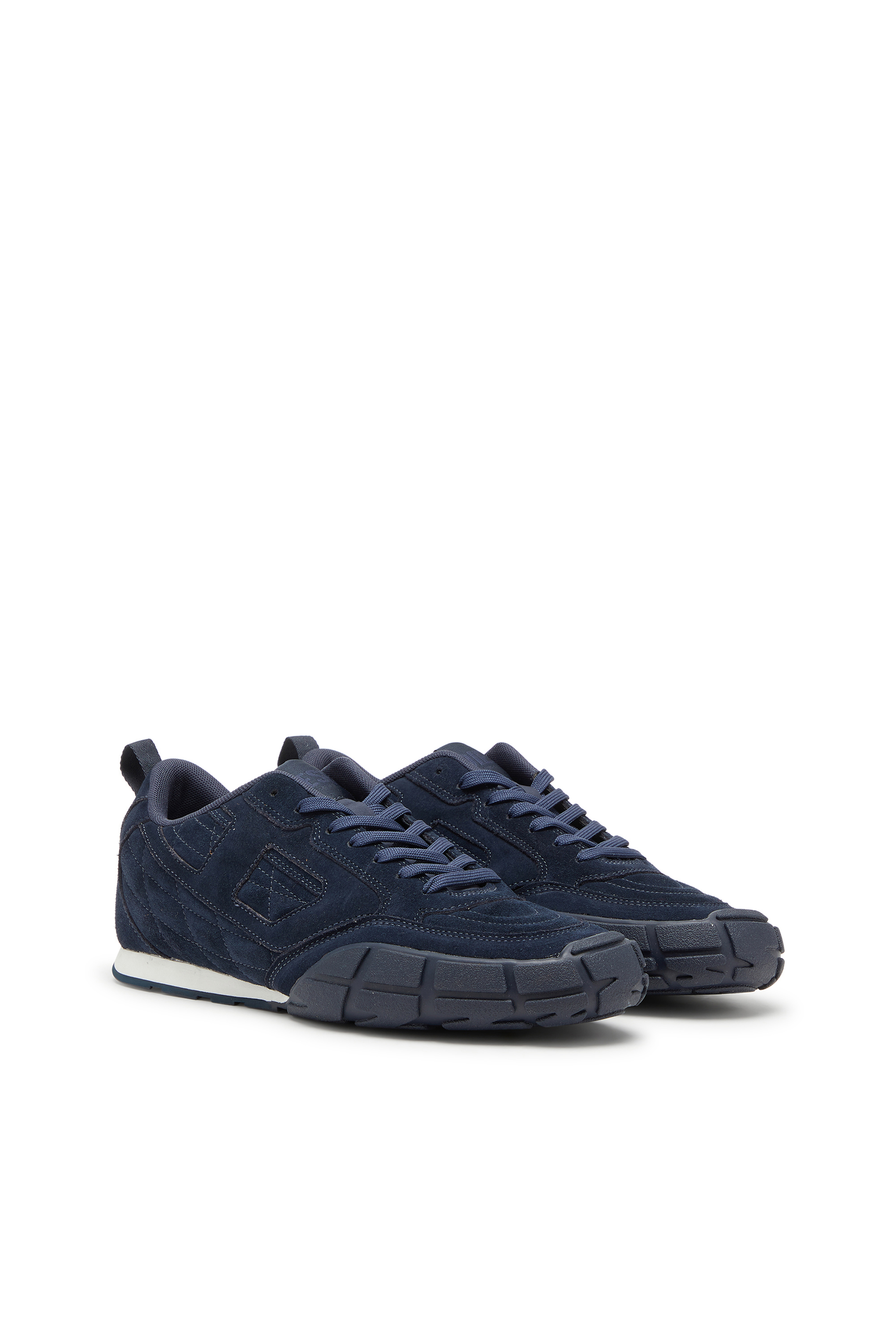 Diesel - S-PAGODHA LOW, Herren S-Pagodha-Gesteppte Wildleder-Sneaker in Dunkelblau - 2
