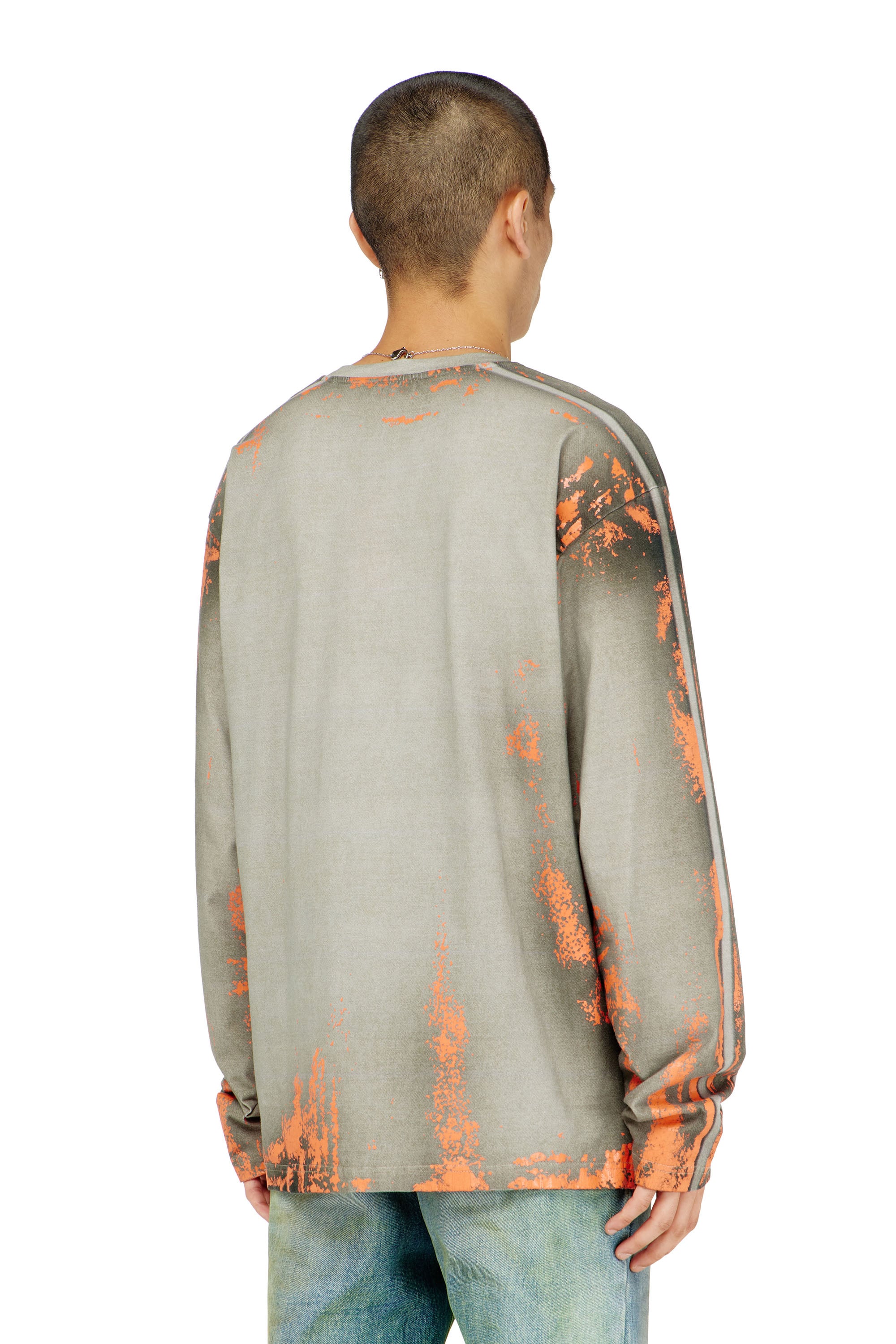 Diesel - T-FILMY, T-shirt &agrave; manches longues en jersey effet craquel&eacute; Homme in Polychrome - 4