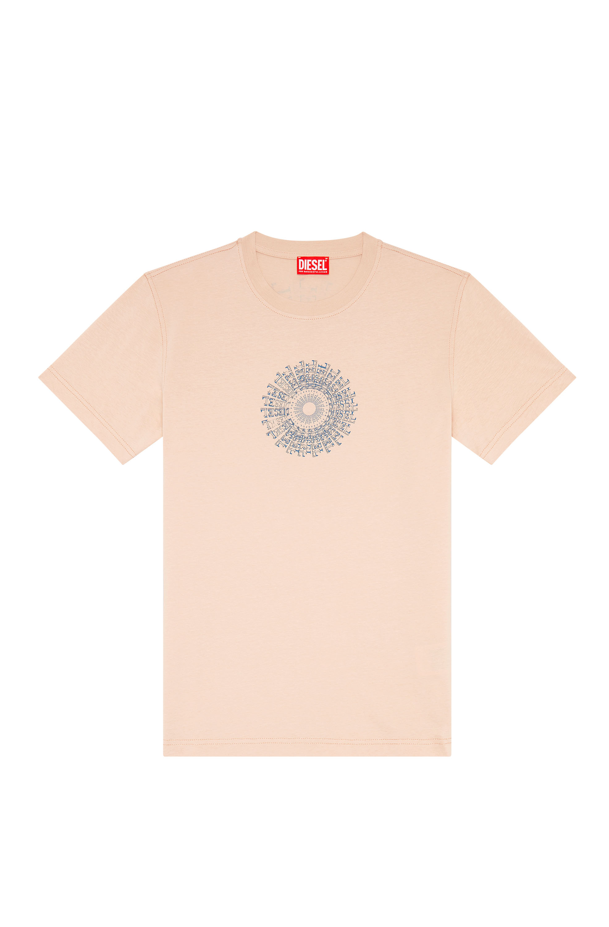 Diesel - T-DIEGOR-K71, T-shirt con stampa vortice Diesel Uomo in Rosa - 1