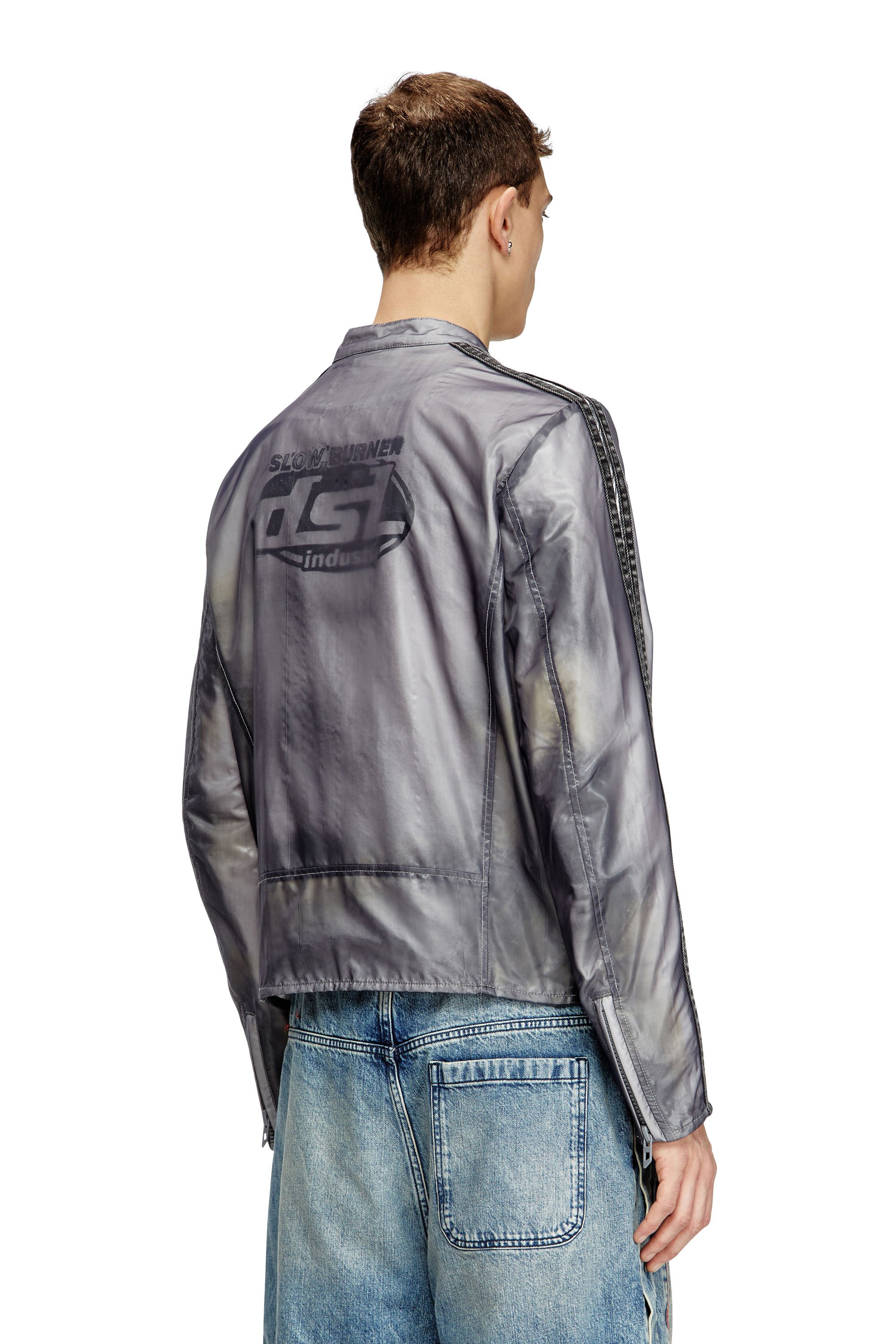 Diesel - J-POP, Giacca biker con trasparenza Uomo in ToBeDefined - 4